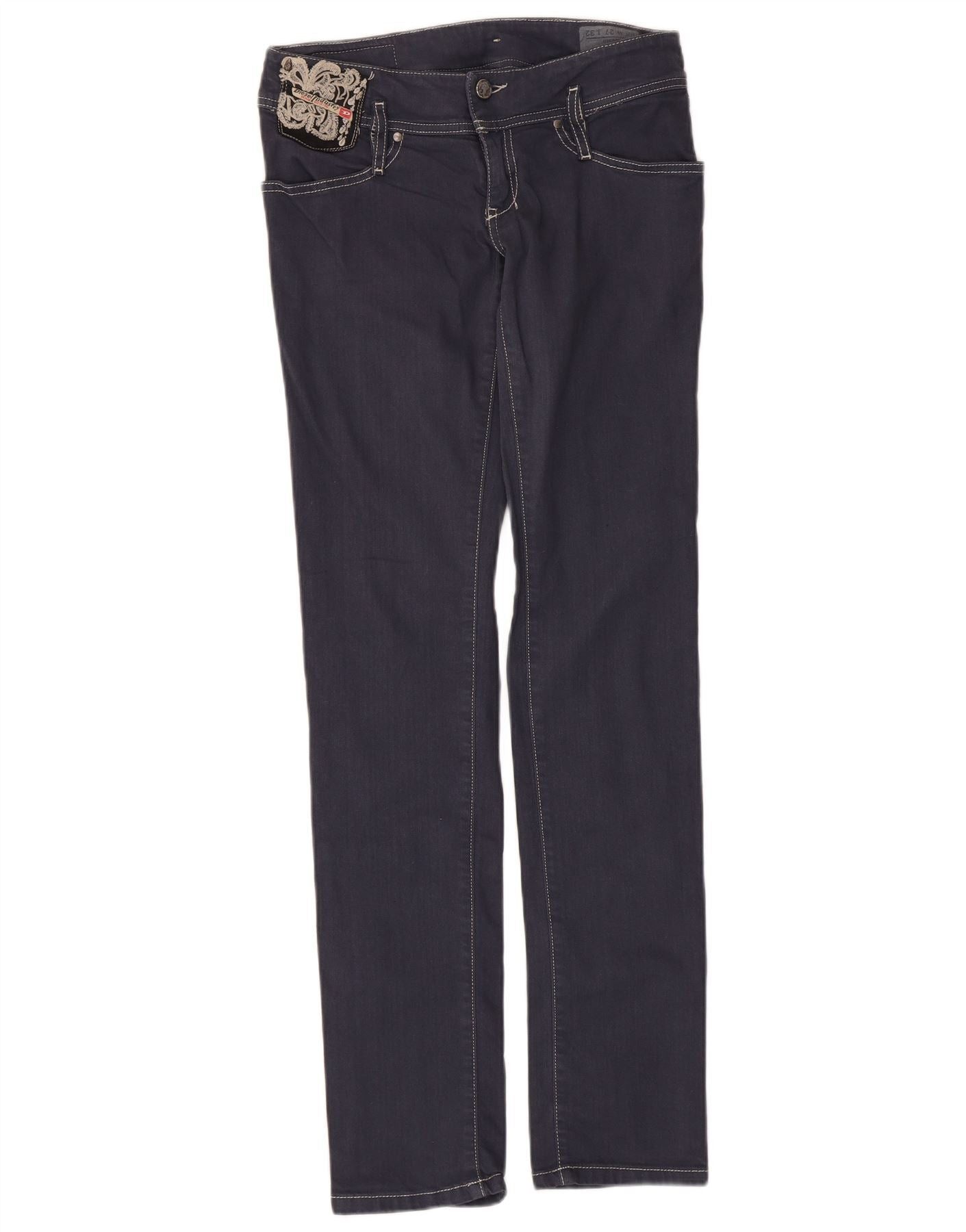 Diesel Womens Low Waist Slim Jeans W27 L32 Navy Blue Cotton Size 42" / US 20 - 1 Thumbnail