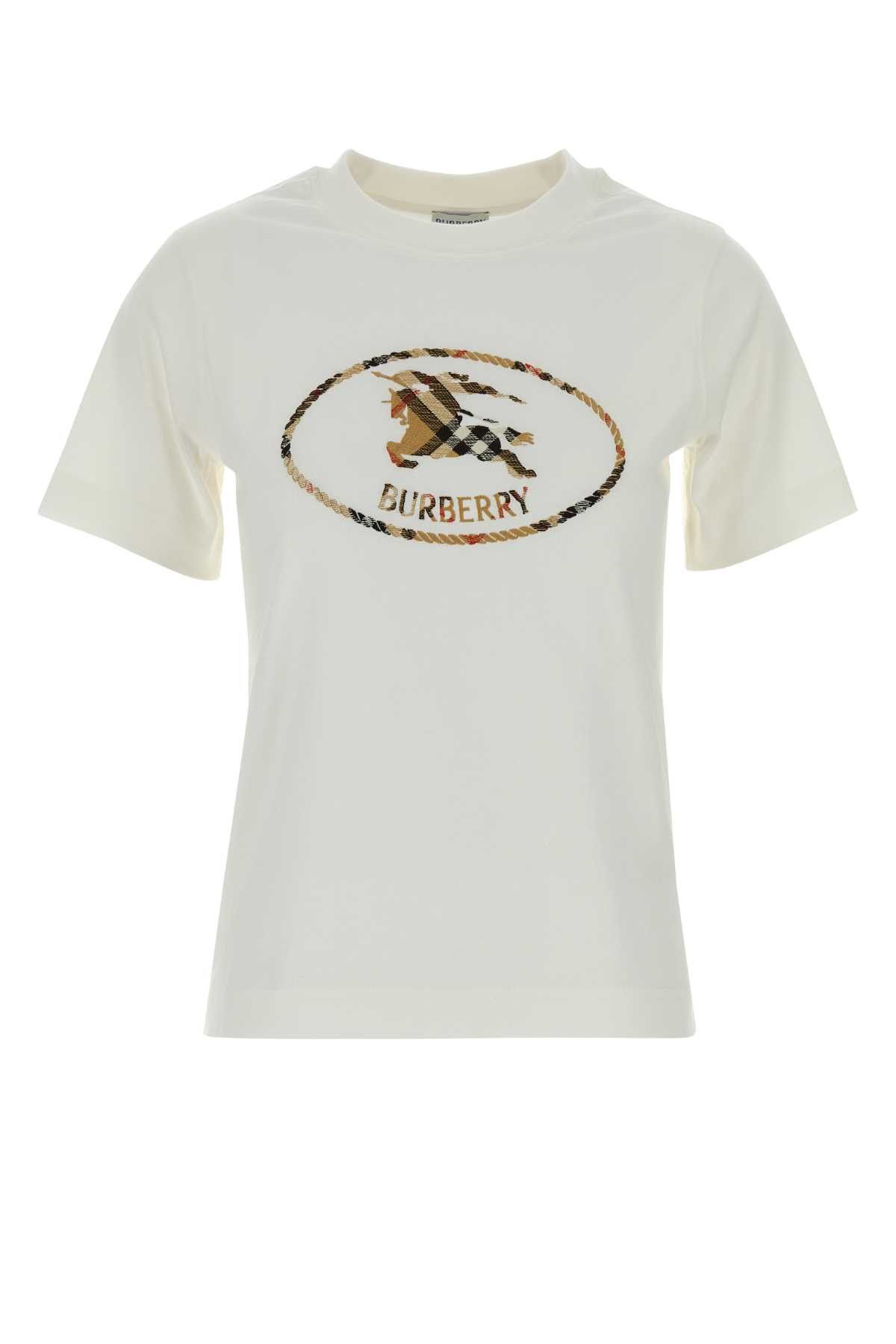 Burberry White Cotton T-Shirt Size XS / US 0-2 / IT 36-38 - 1 Thumbnail