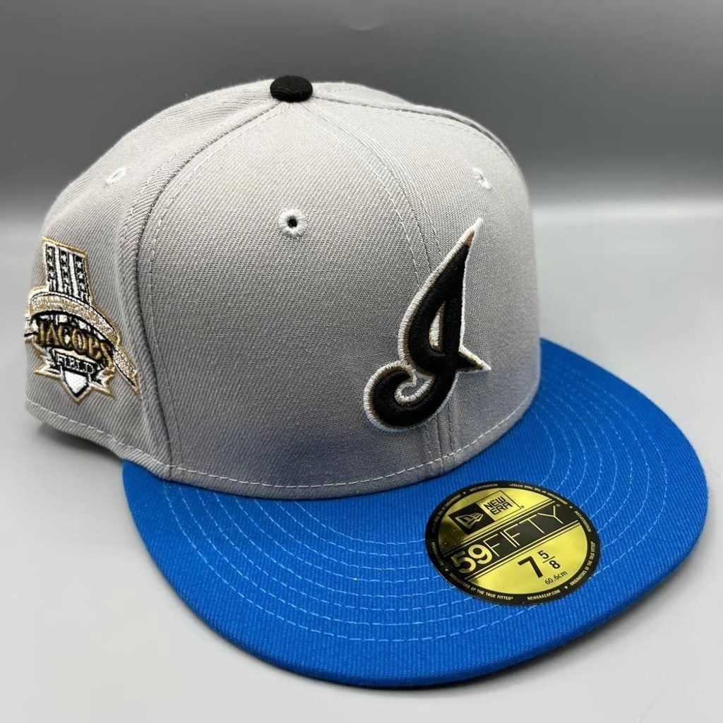 New Era Cleveland Indians Guardians Hat Men 7 5/8 Gray Fitted Cap Size ONE SIZE - 1 Thumbnail