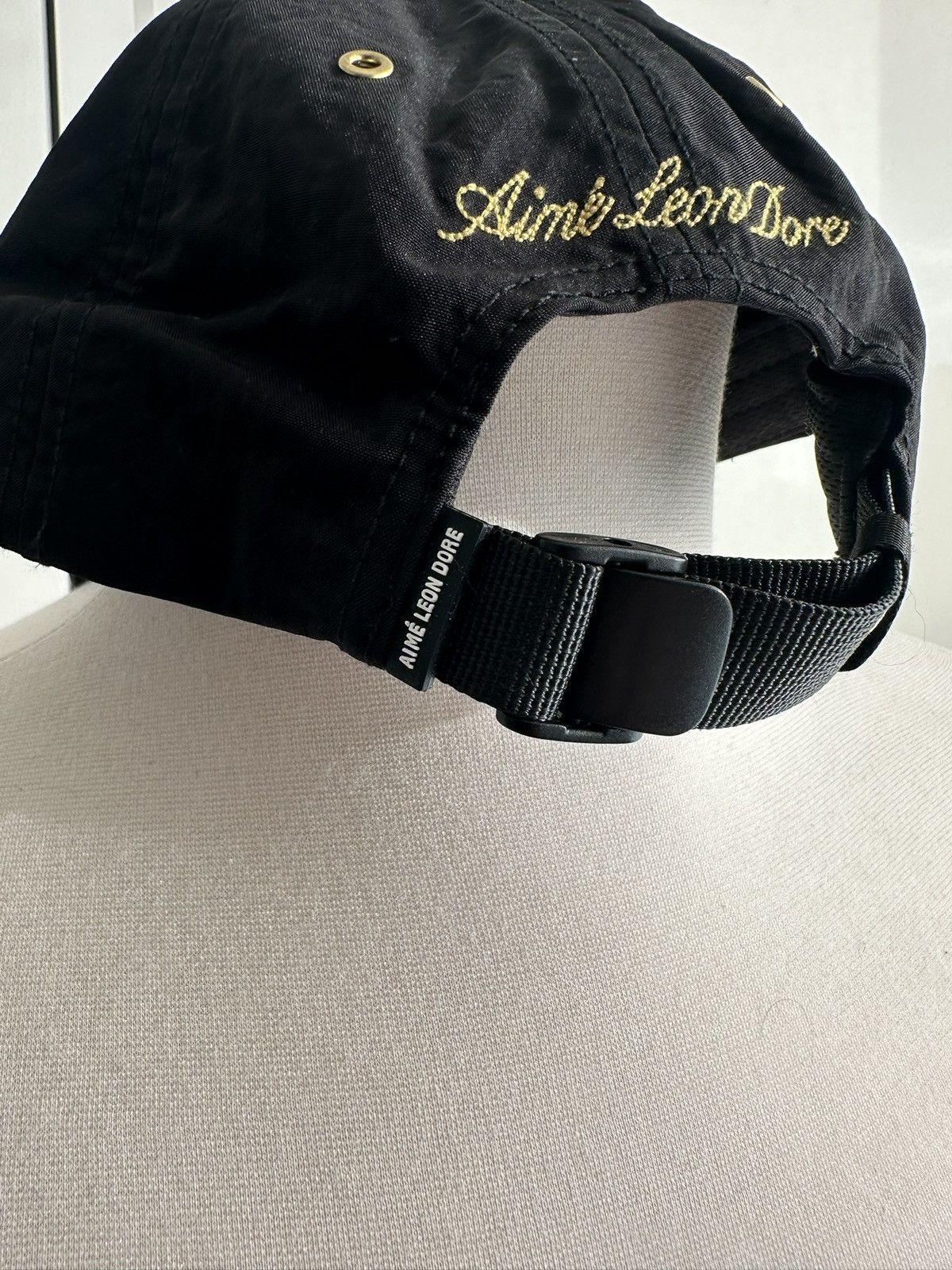 Aime Leon Dore Black Nylon Cap w/ Gold Grommets and Gold Logo Size ONE SIZE - 4 Thumbnail