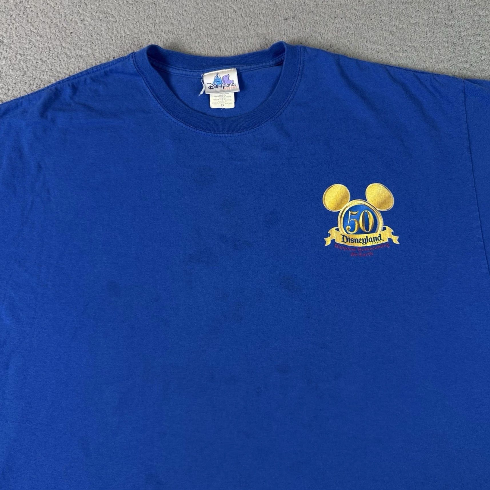 Disney VINTAGE Disney Mickey Mouse Disneyland T Shirt 2XL Blue Men’s Short Sleeve Crew Neck Graphic Print 90s Y2K Memorial Size US XXL / EU 58 / 5 - 5 Thumbnail