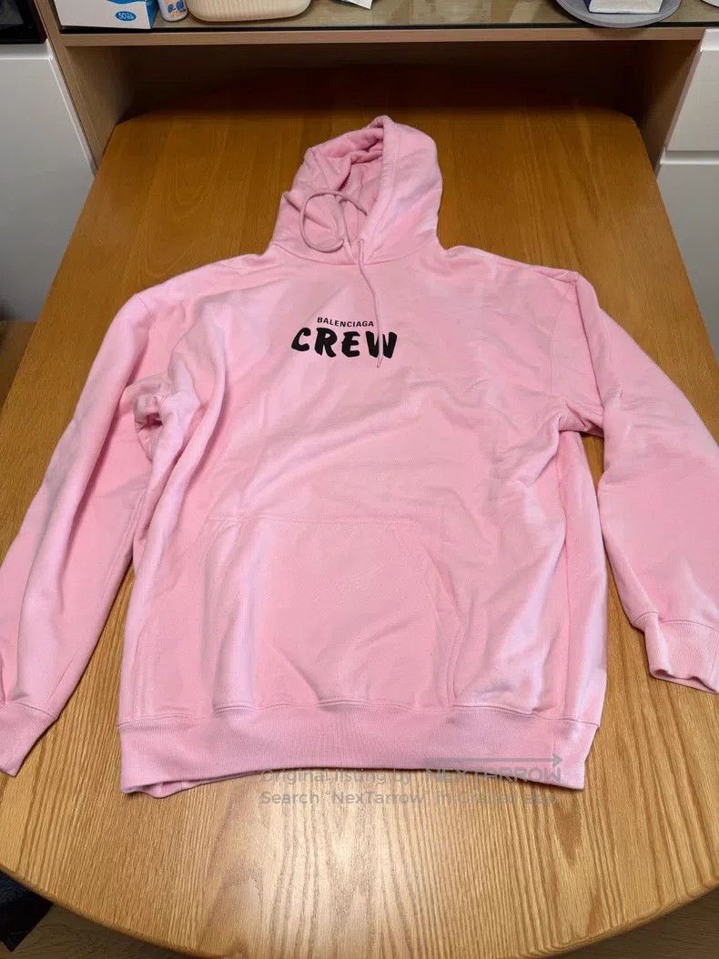 Balenciaga Balenciaga Pink CREW Hooded Sweatshirt Size US S / EU 44-46 / 1 - 1 Thumbnail