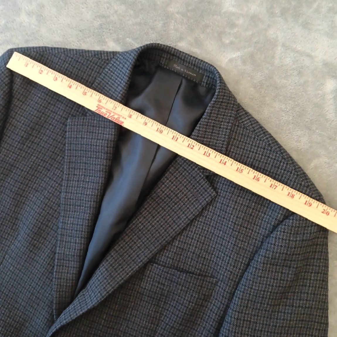 Chaps Chaps Blazer Jacket Mens 44 Gray Plaid Wool Two-Button Single Vent Notch Lapel 2 Piece Vintage No Size 44R - 2 Thumbnail