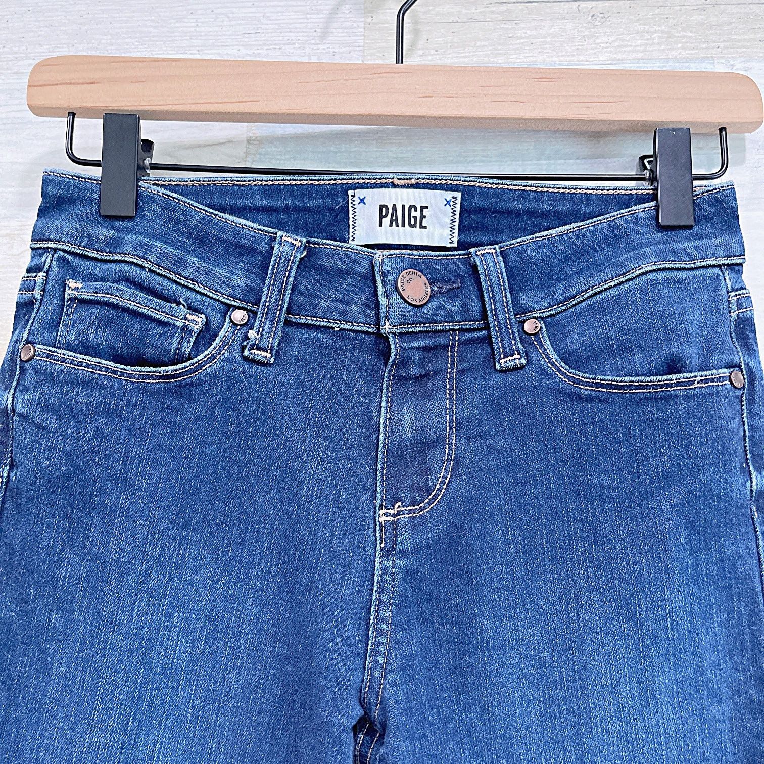 Paige PAIGE Verdugo Crop Skinny Jeans Blue Dark Wash Mid Rise 25 Size 25" / US 0 / IT 36 - 2 Thumbnail