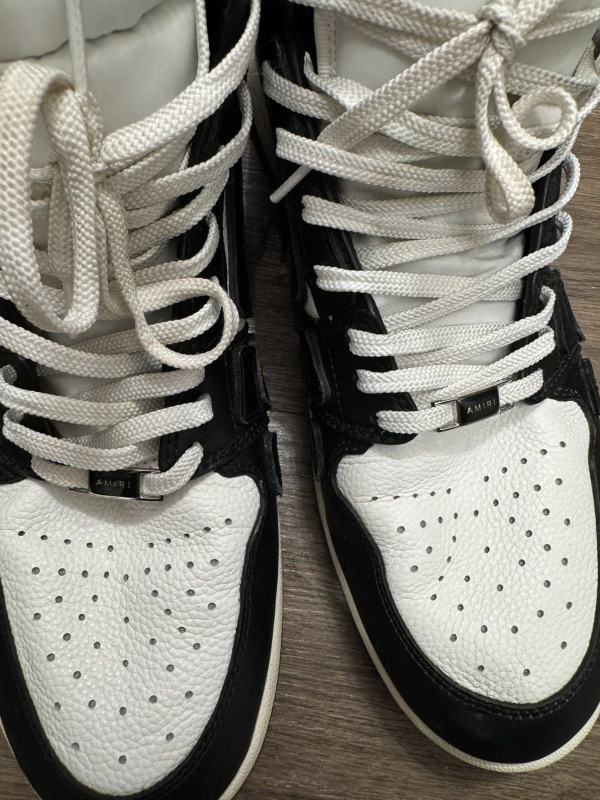 Amiri Men's Skel-Top Hi Leather Bones High-Top Sneakers Size US 13 / EU 46 - 3 Thumbnail