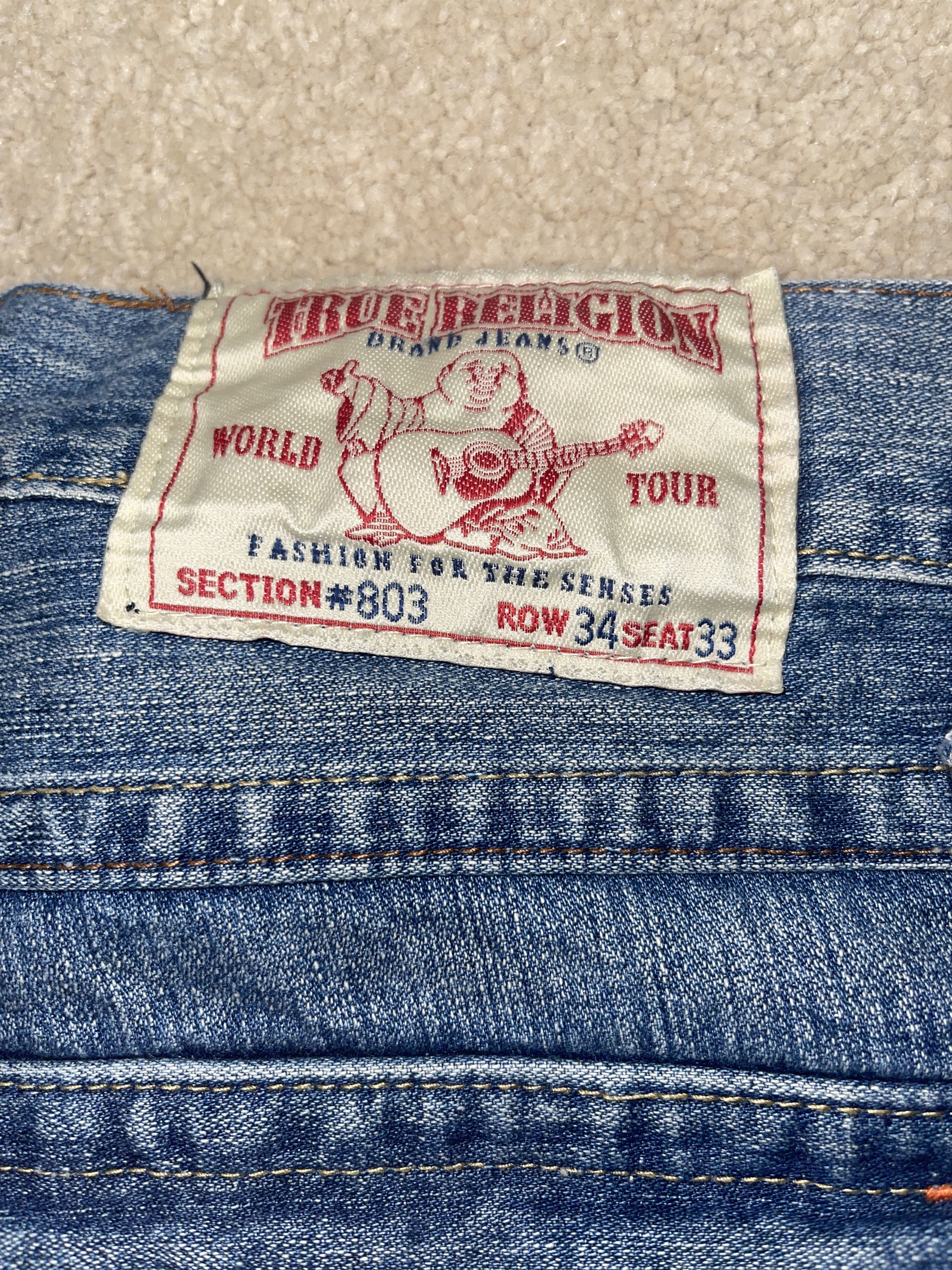 True Religion Vintage True Religion Men's Used Light Blue Ripped Jeans Size US 34 / EU 50 - 4 Thumbnail