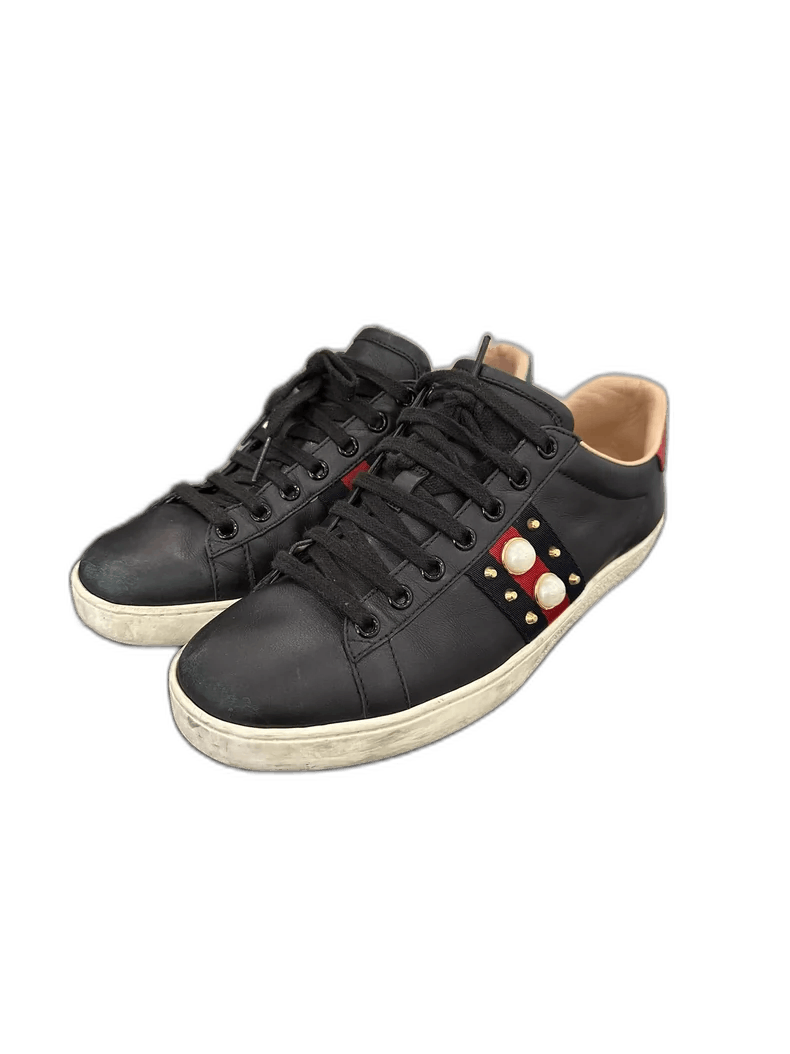 Gucci Gucci Black Pearl Studded Women's Sneakers Size US 7.5 / EU 40-41 - 1 Thumbnail