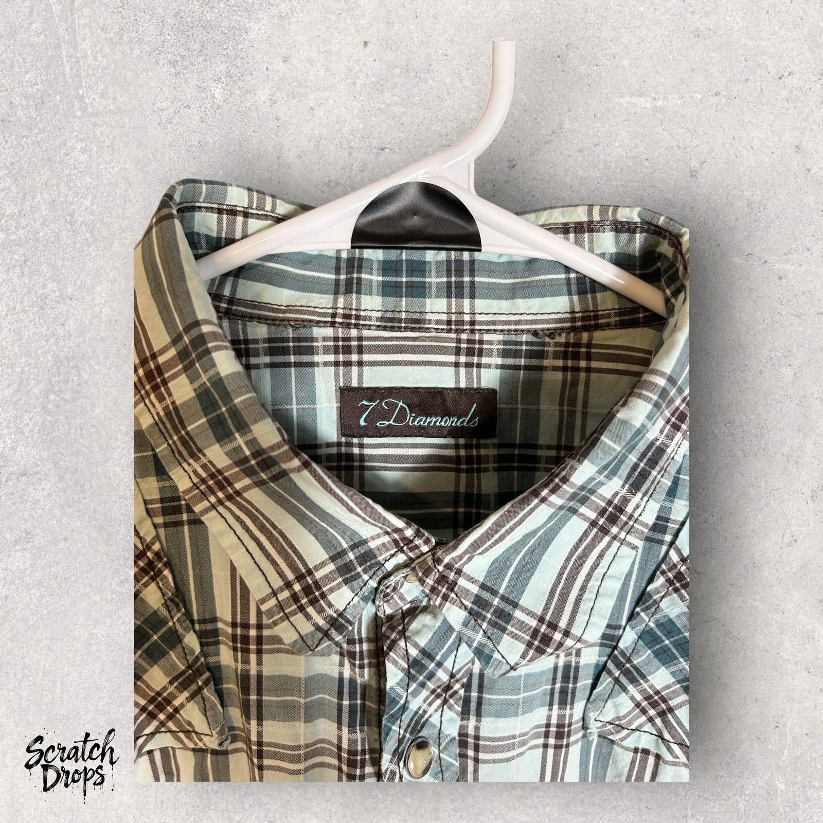 7Diamonds 7 Diamonds Men Plaid Button Up Shirt Size Large Short Sleeve Size US L / EU 52-54 / 3 - 6 Thumbnail