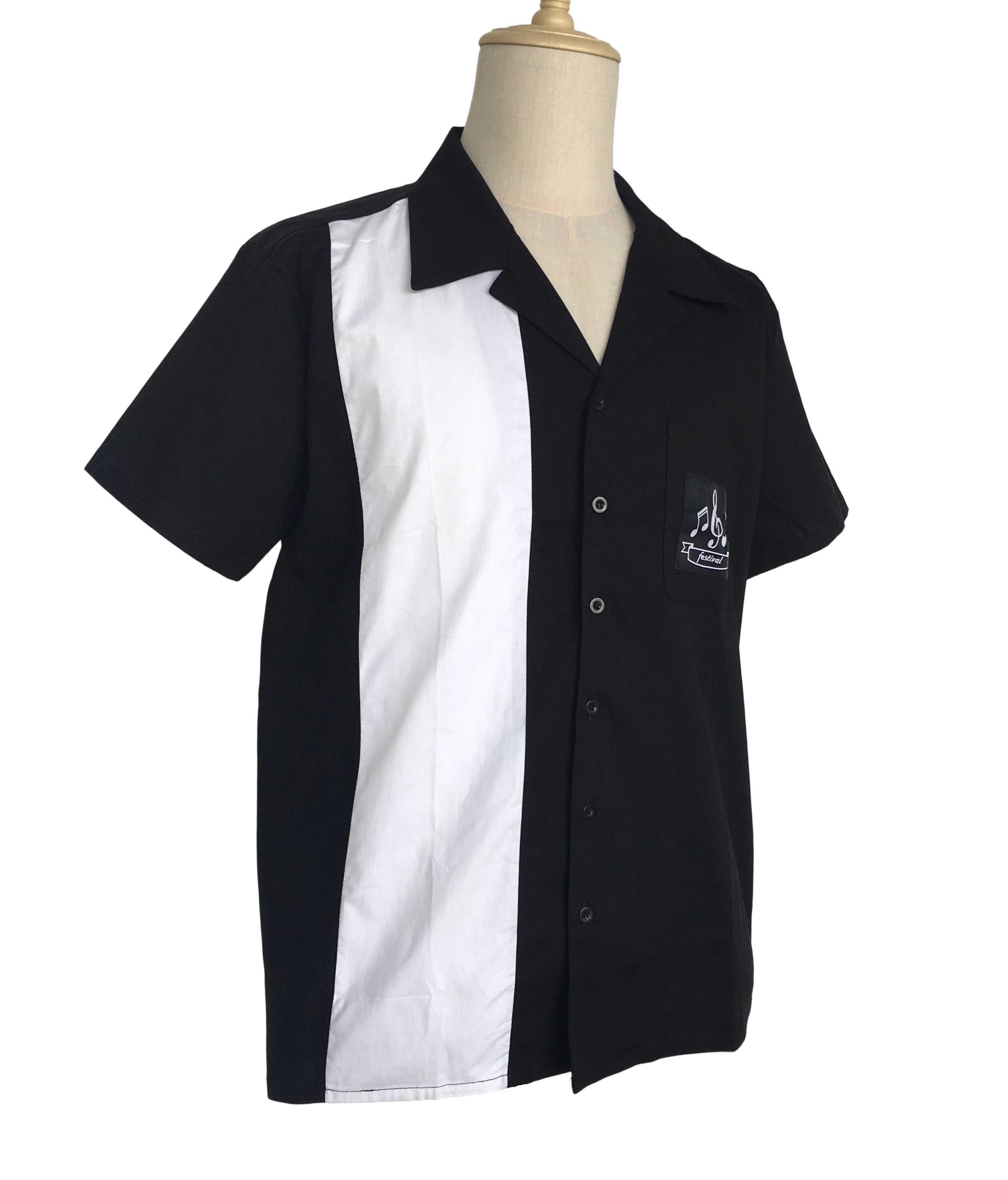 Other Black Men Shirts Patch Pocket White Panel Vintage Style Size US L / EU 52-54 / 3 - 3 Thumbnail