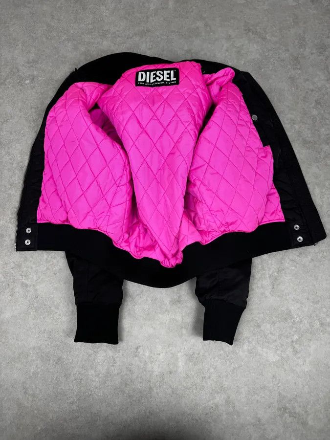 Diesel 2000s Diesel Back Laced Black Bomber Jacket Size US S / EU 44-46 / 1 - 7 Thumbnail