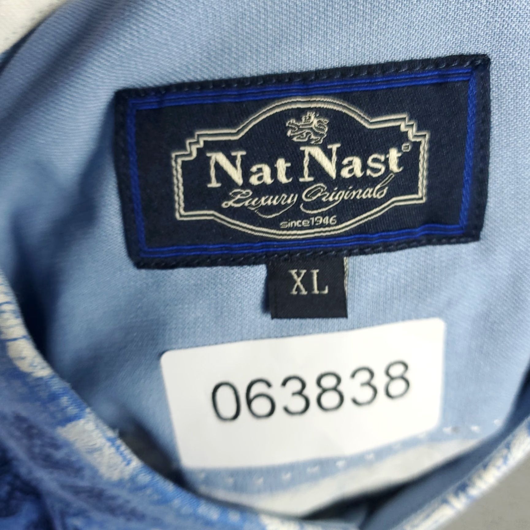 Nat Nast Nat Nast Shirt Mens Size XL Blue Geometric Silk Button Up Short Sleeve Size US XL / EU 56 / 4 - 6 Thumbnail