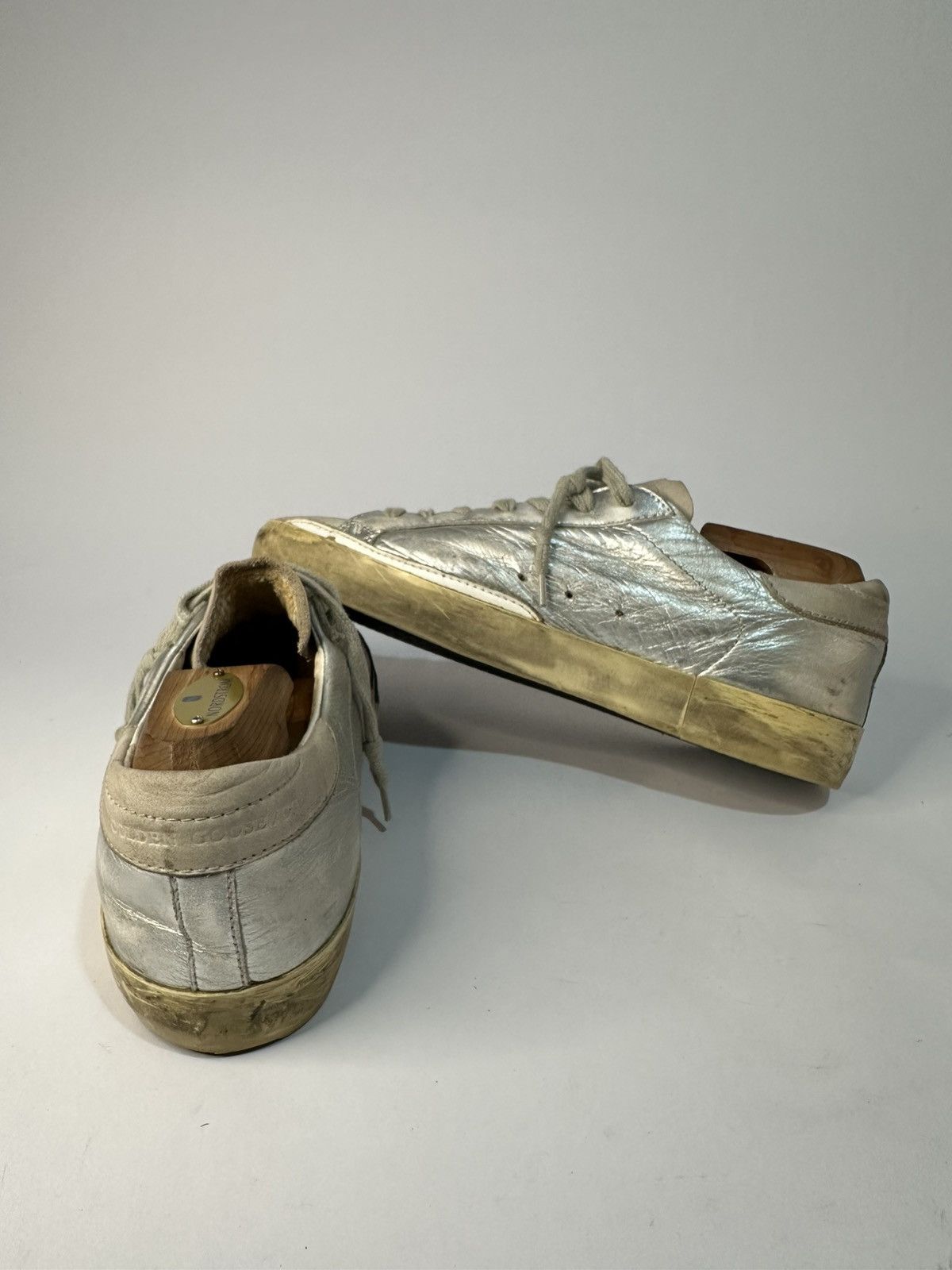Golden Goose Golden Goose Superstar Silver Leather Men’s Sneakers Size US 6.5 / EU 39-40 - 4 Thumbnail