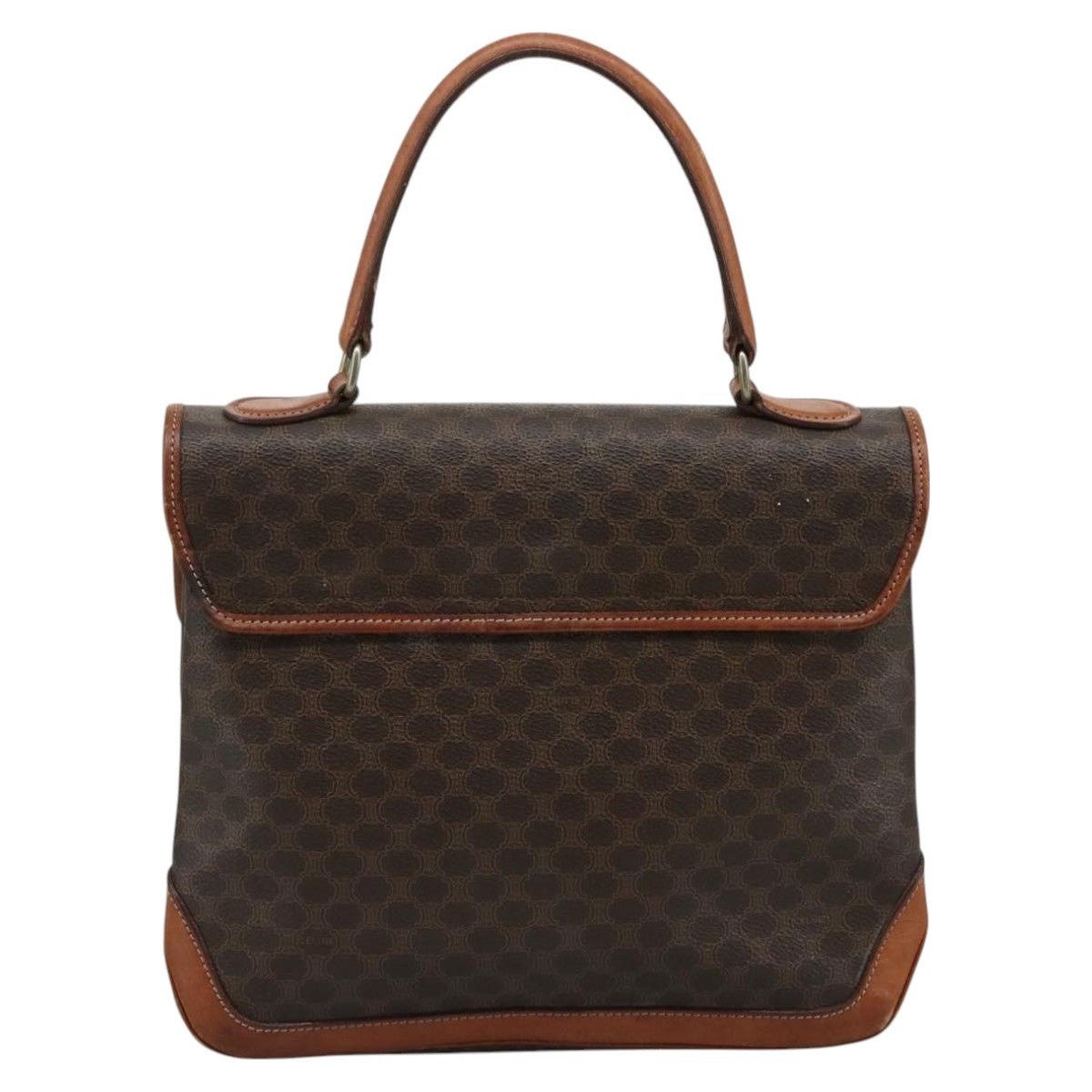Celine CELINE Macadam Canvas Hand Bag Pvc Leather Brown Size ONE SIZE - 3 Thumbnail