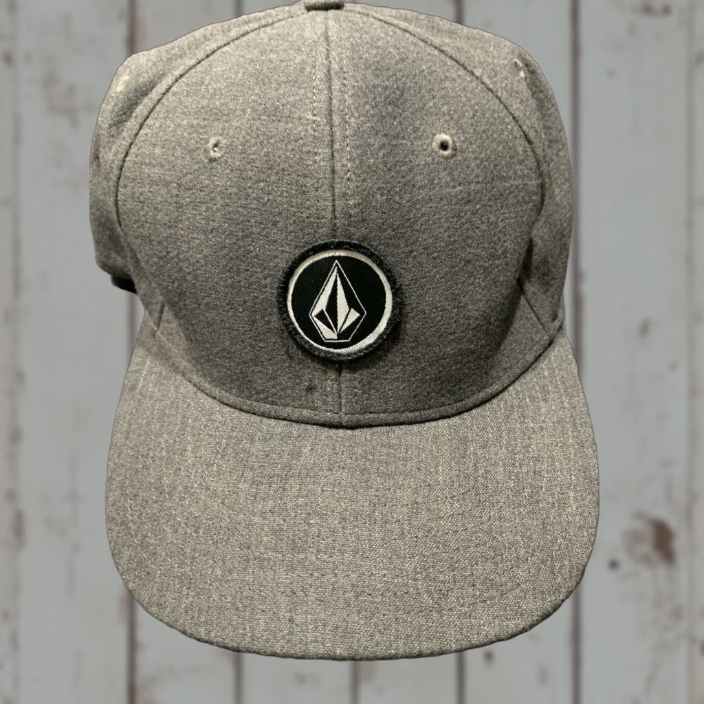 Volcom VINTAGE Volcom Gray Flexfit Suede Baseball Cap Hat L/XL Unisex Adults Size ONE SIZE - 1 Thumbnail