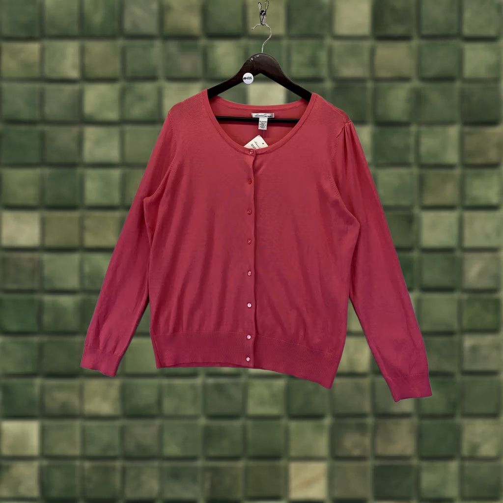 Kenneth Cole Kenneth Cole Cardigan Knit Womens XL Deep Coral Rose NWD-10486 Size XL / US 12-14 / IT 48-50 - 1 Thumbnail