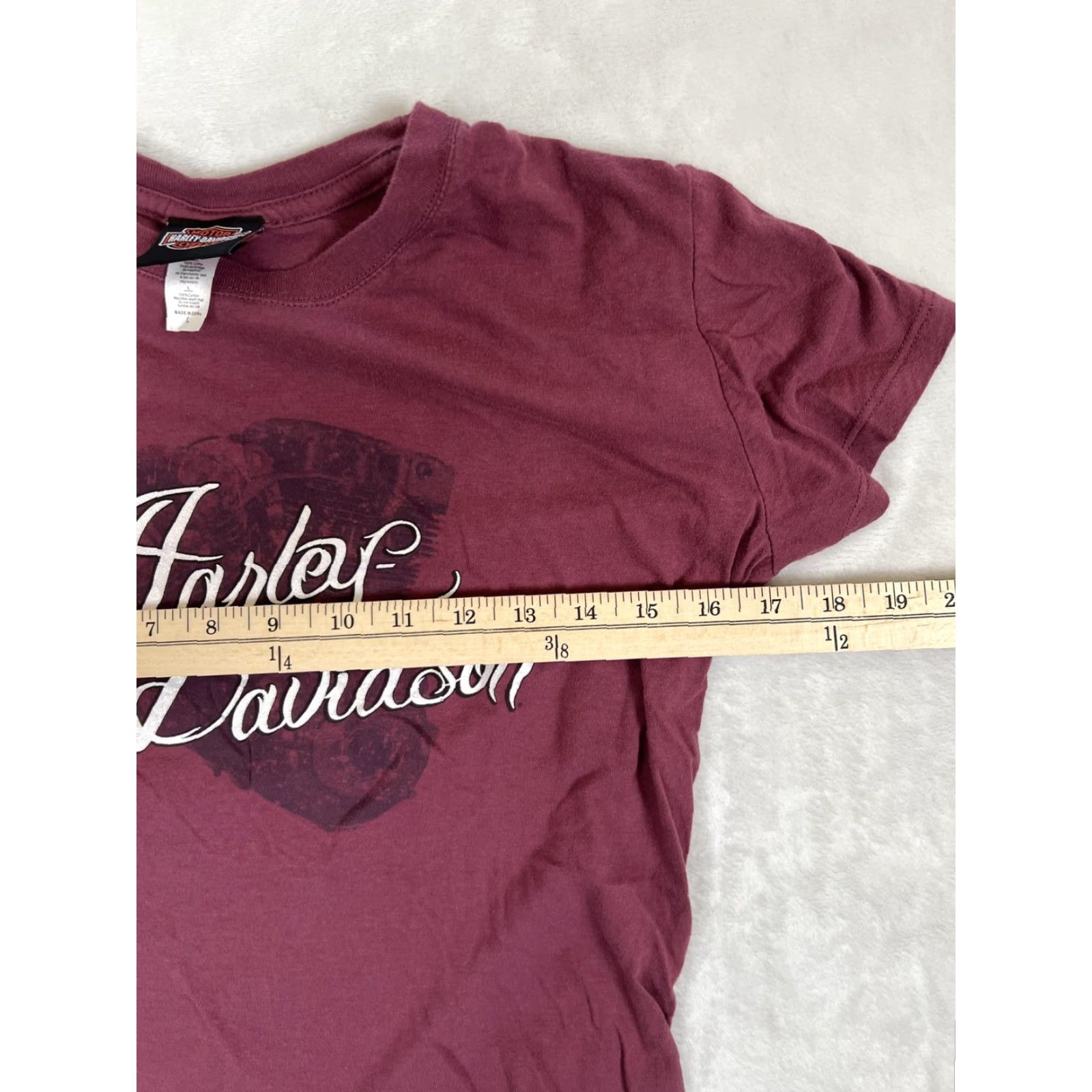 Harley Davidson VINTAGE Harley-Davidson Shirt Womens Large Burgundy Anaheim California Motorcycle Tee Size L / US 10 / IT 46 - 5 Thumbnail