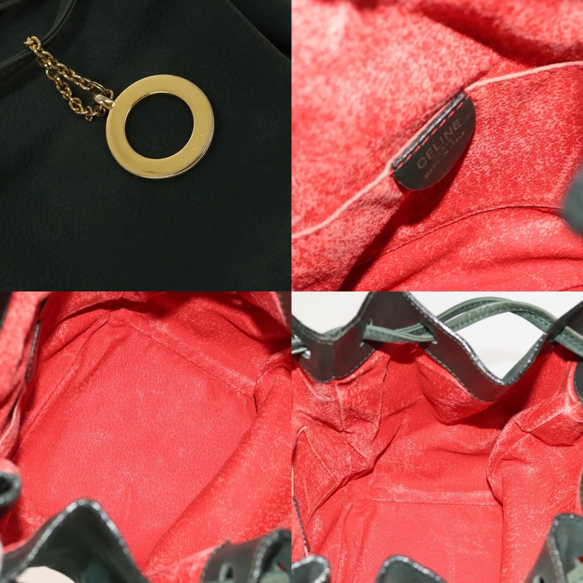Celine CELINE Shoulder Bag Leather Green Gold Size ONE SIZE - 11 Thumbnail