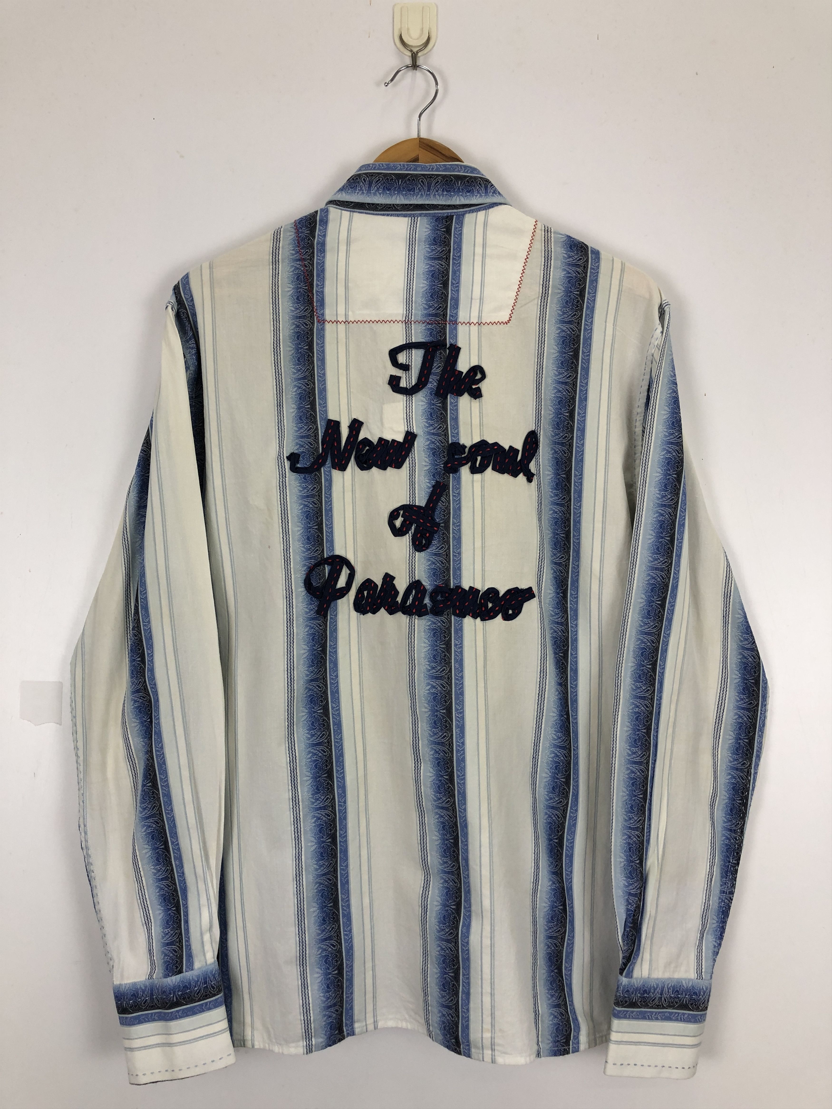 Vintage Vintage Japanese Brand Blue Stripe Western Shirt TA0448 Size US L / EU 52-54 / 3 - 1 Thumbnail