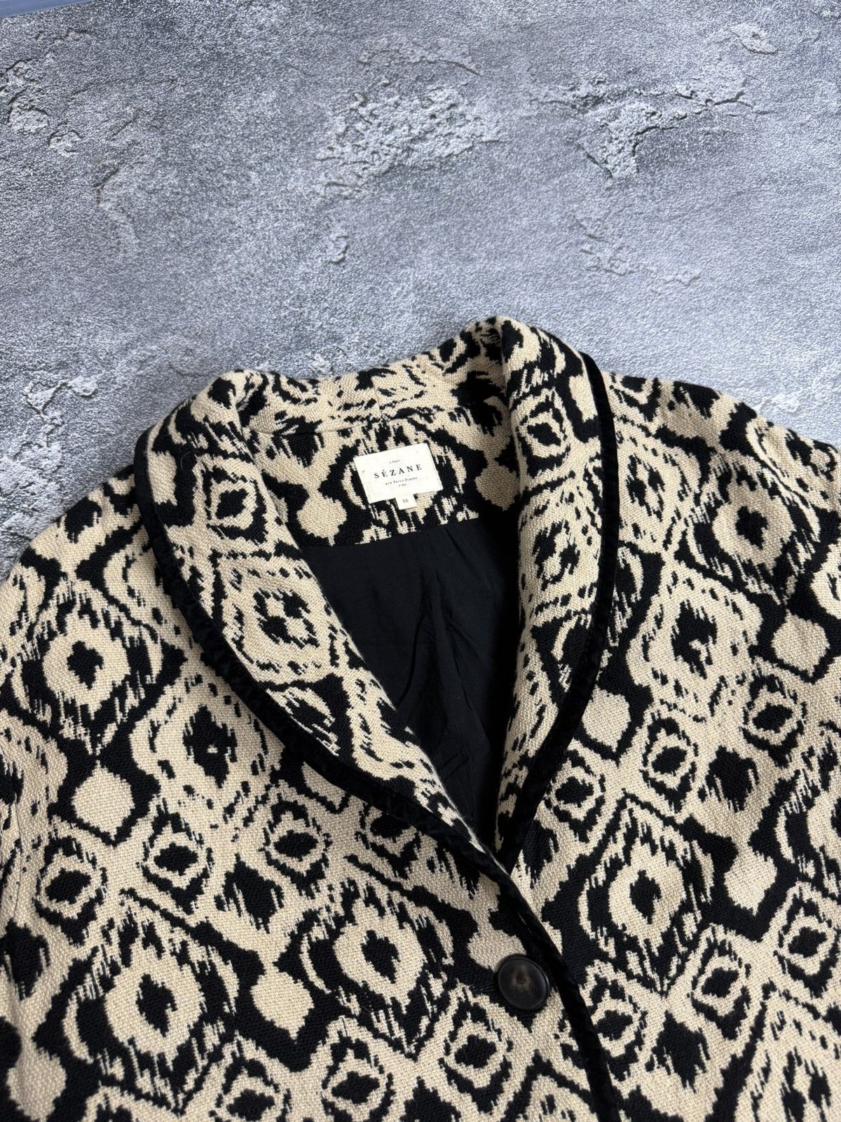 Sezane Sezane Henri Jacquard Ethnique Oversize Pocket Coat Jacket Size S / US 4 / IT 40 - 12 Thumbnail