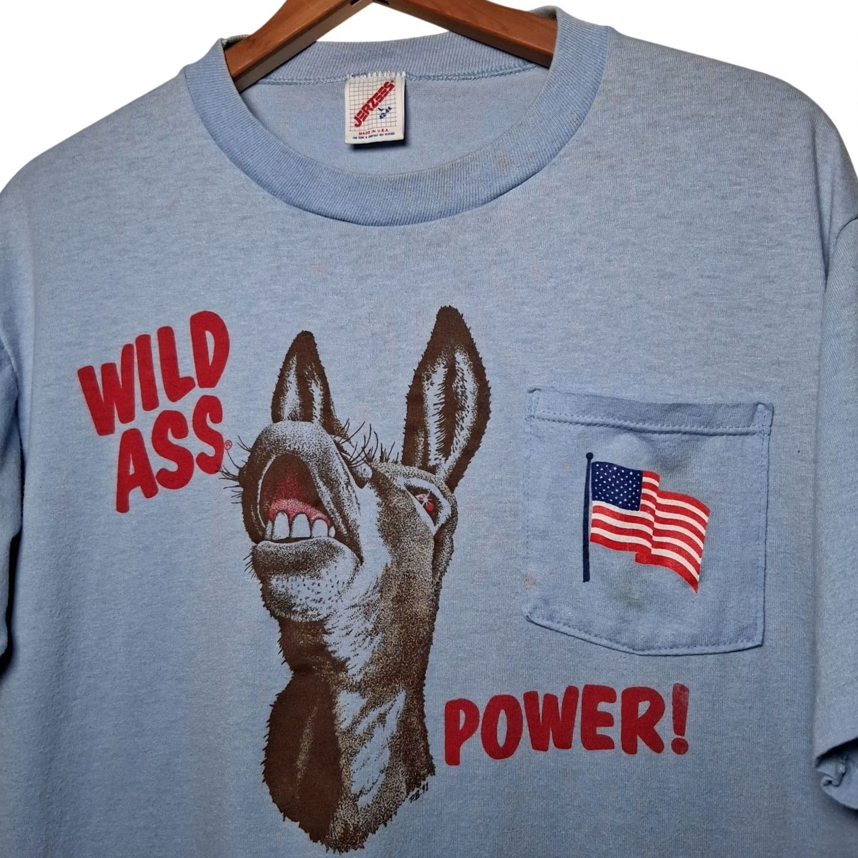 Jerzees VINTAGE Democrat T Shirt Blue Large USA Flag Patriotic Donkey Funny READ Shirt Mens JL Jerzees Size US L / EU 52-54 / 3 - 2 Thumbnail