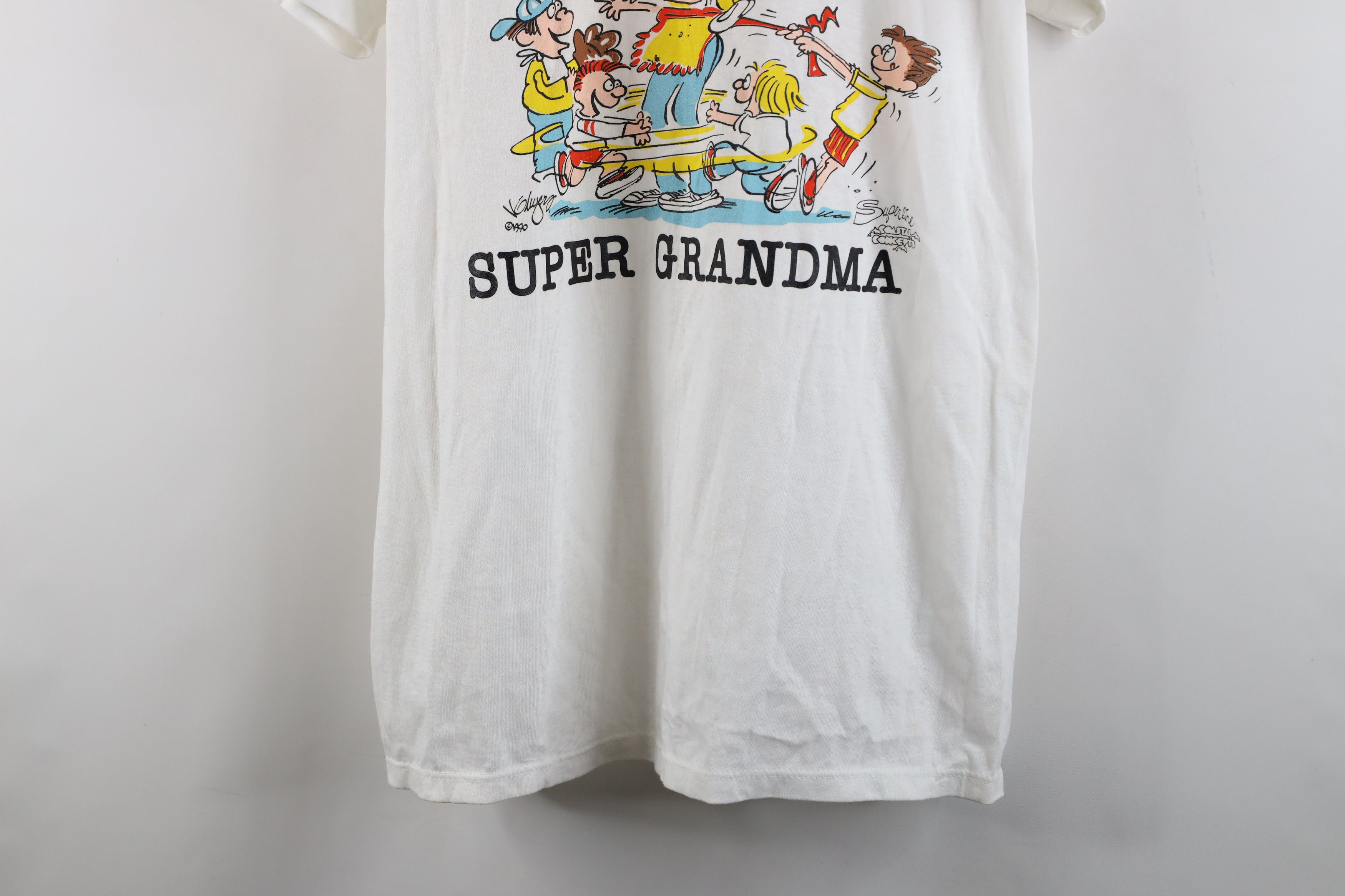 Vintage Deasdtock Vintage 90s Super Grandma Cartoon T-Shirt USA Size L / US 10 / IT 46 - 3 Thumbnail