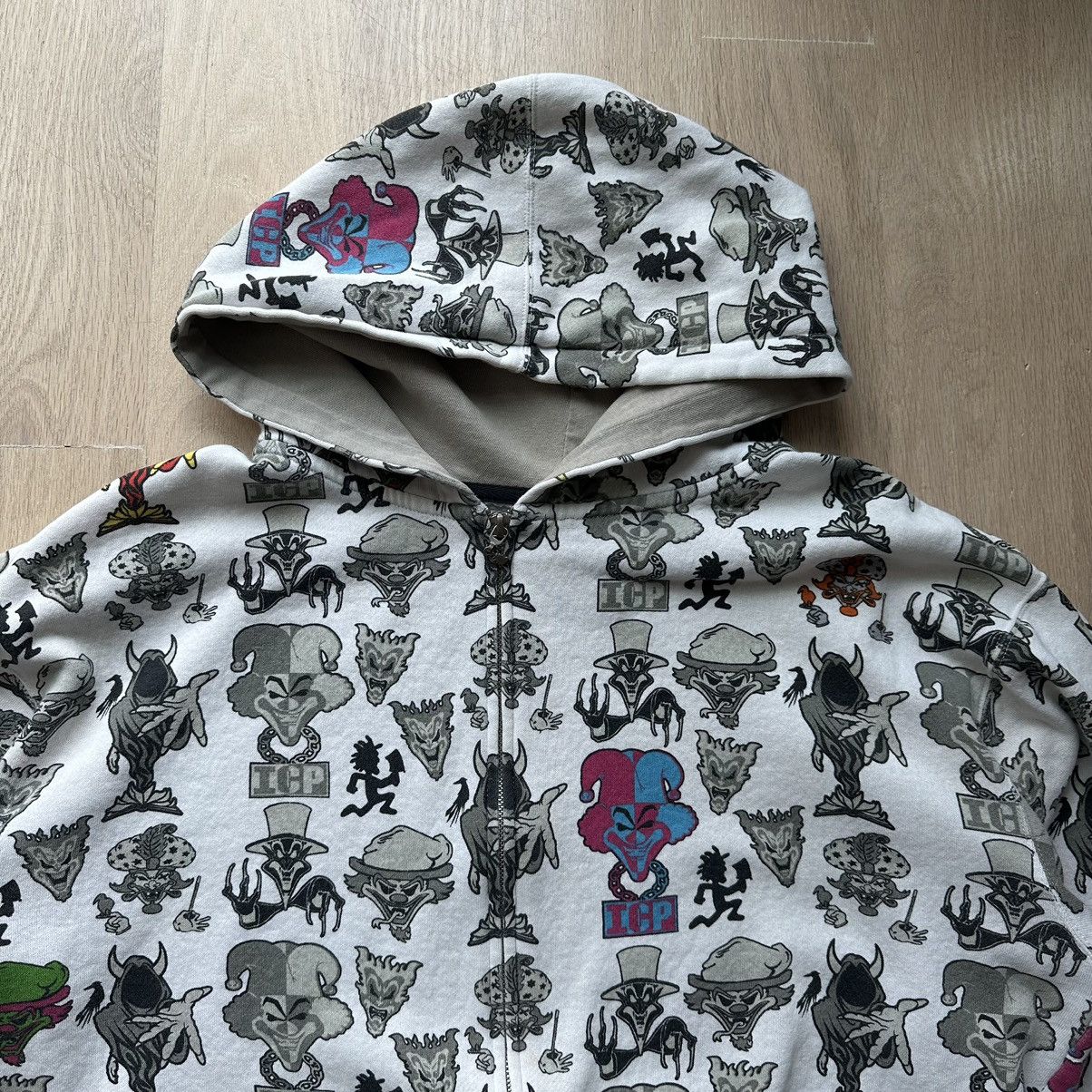 Band Tees × Rap Tees × Vintage Rare Vintage Y2K Insane Clown Posse ICP AOP Zip Up Hoodie Size US L / EU 52-54 / 3 - 4 Thumbnail