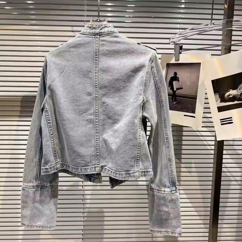 Vintage Military-Inspired Denim Jacket – Bold, Structured
