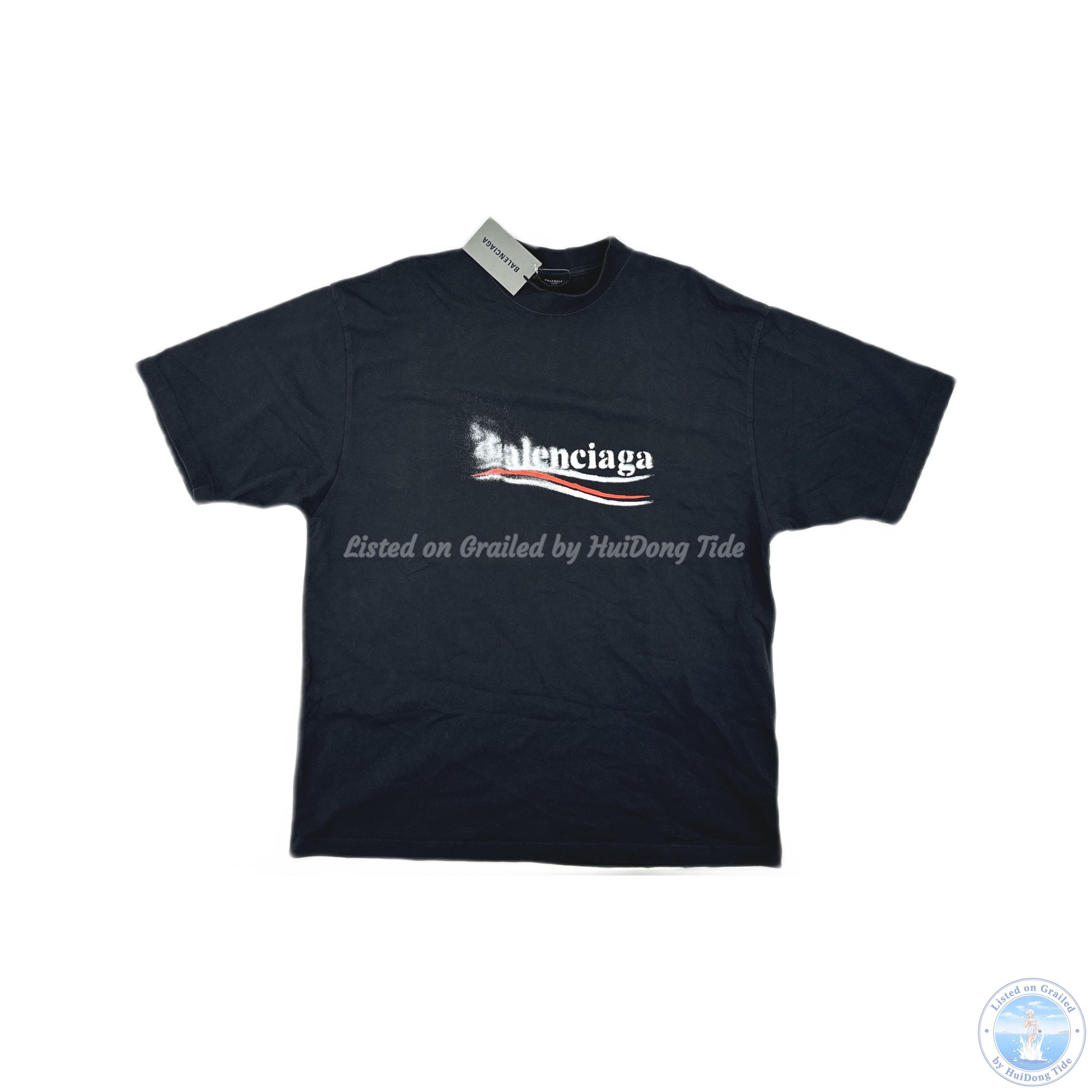 Balenciaga Balenciaga wihte t-shirt black Splash paint size L 