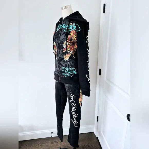 Ed Hardy Crawling Tigers Sweatsuit Coord Set Lounge Retro Tattoo Y2K Size ONE SIZE - 9 Thumbnail