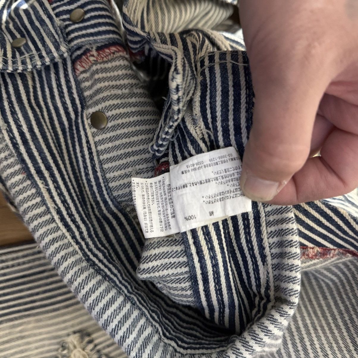 Japanese Brand × Vintage Japanese Vintage Striped Distressed Denim Jumpsuit (M) Size US 30 / EU 46 - 10 Thumbnail