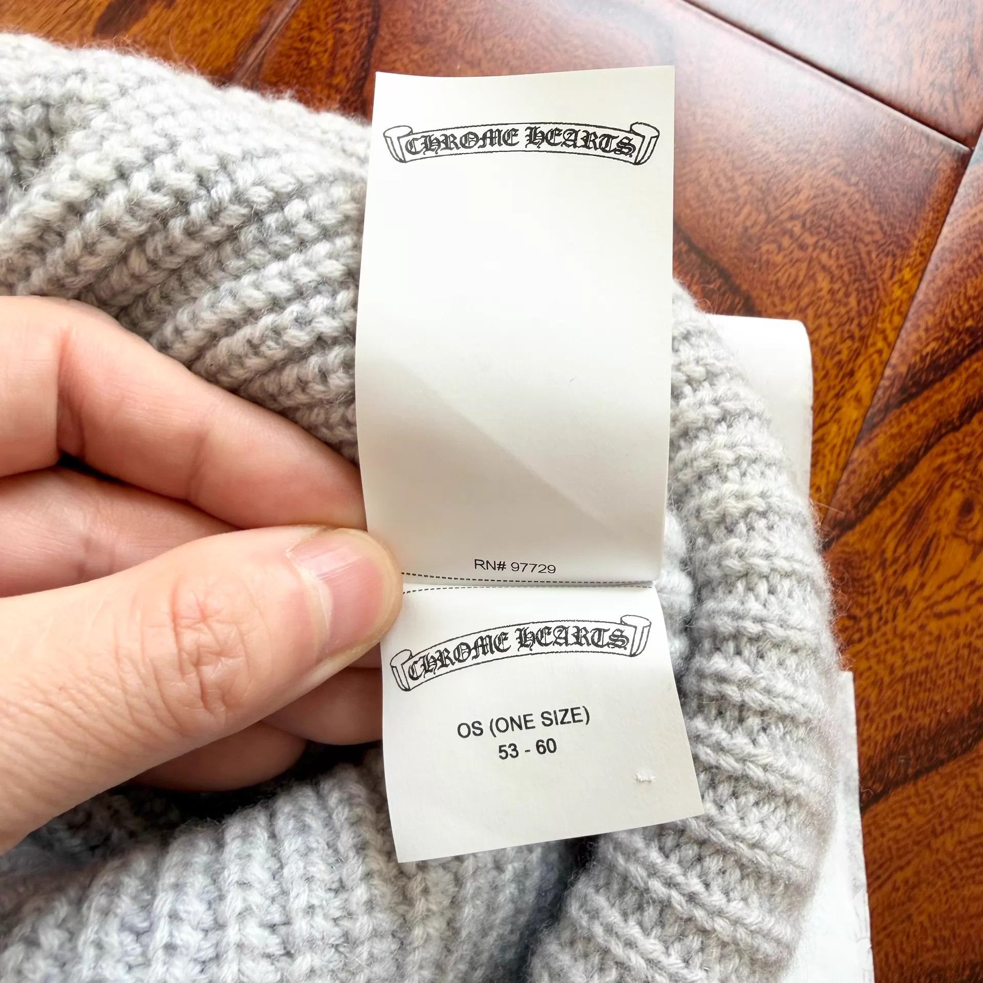 Chrome Hearts Chrome Hearts Gray Star Patch Cross Knit Beanie Size ONE SIZE - 5 Thumbnail