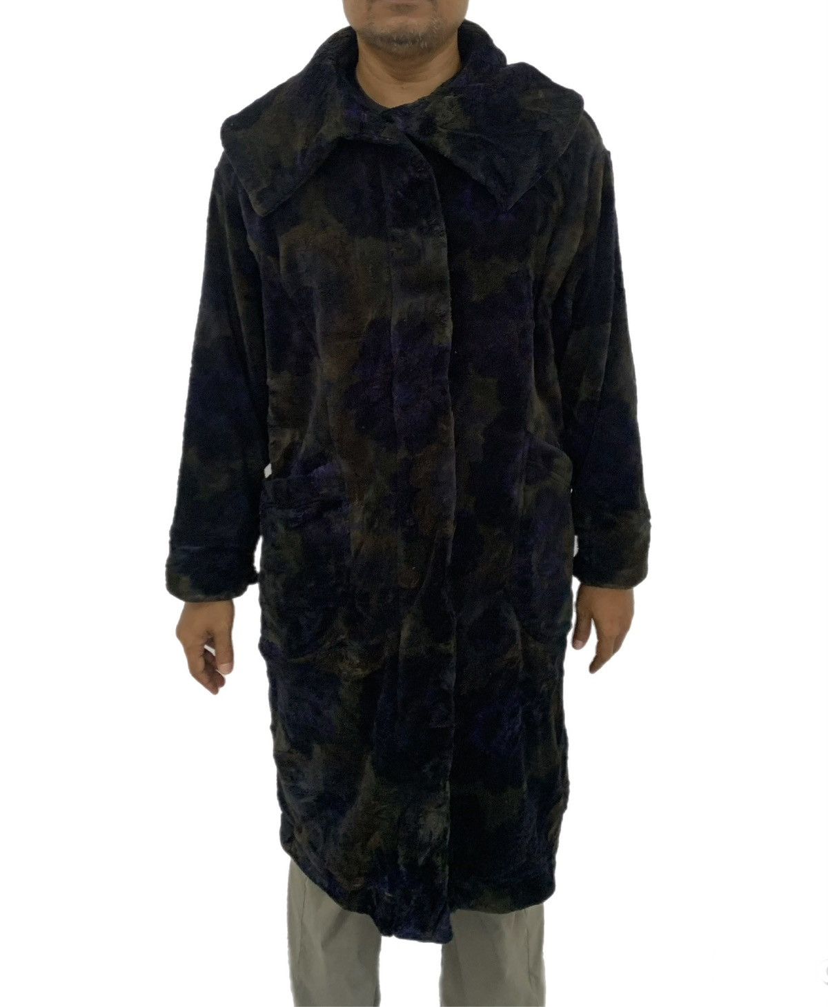 Yohji Yamamoto Cozy Flowers Art Y's For Living Fleece Long Coat Size US S / EU 44-46 / 1 - 1 Thumbnail