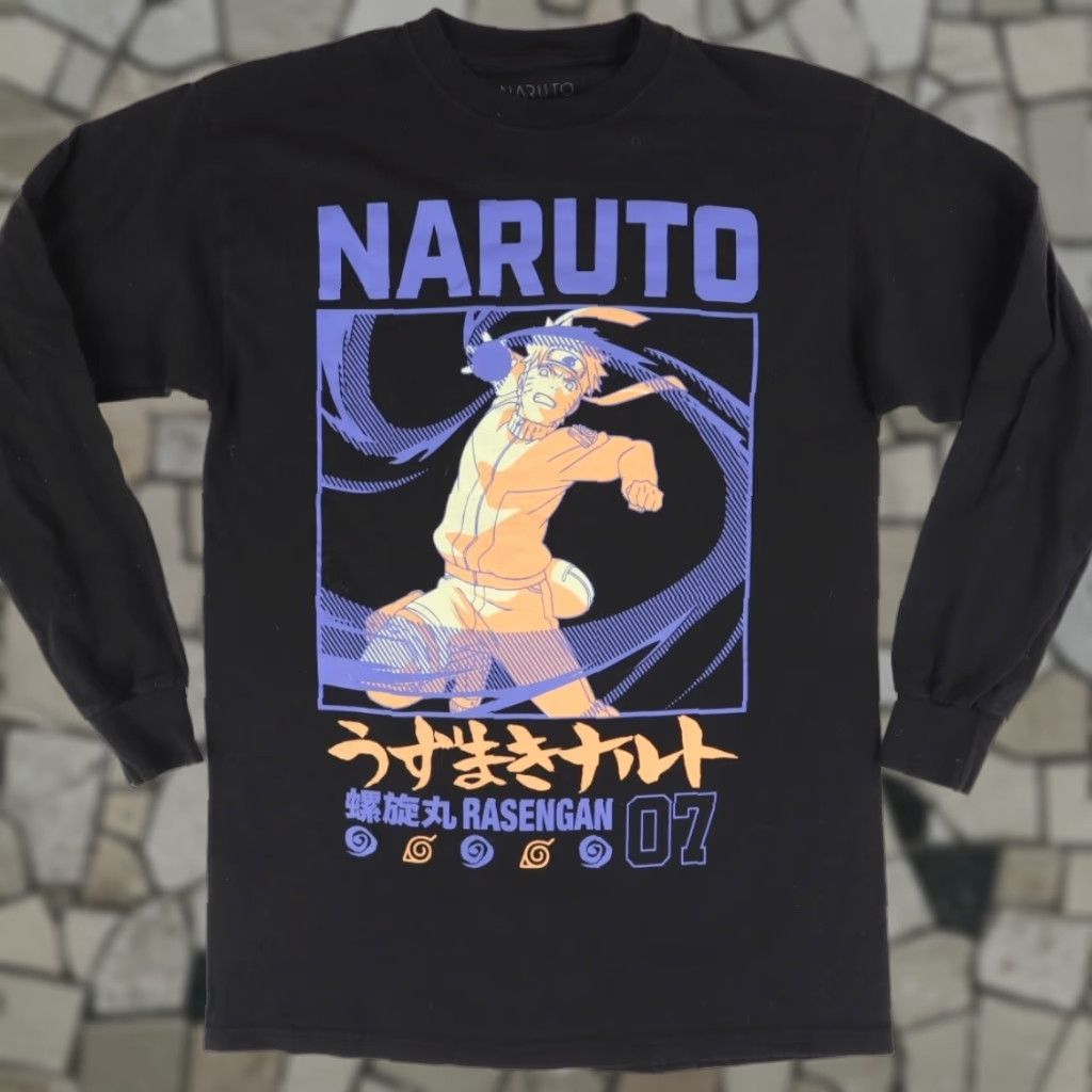 Vintage Naruto Rasengan Solid Long Sleeve T-Shirt Black Men's M Size US M / EU 48-50 / 2 - 1 Thumbnail