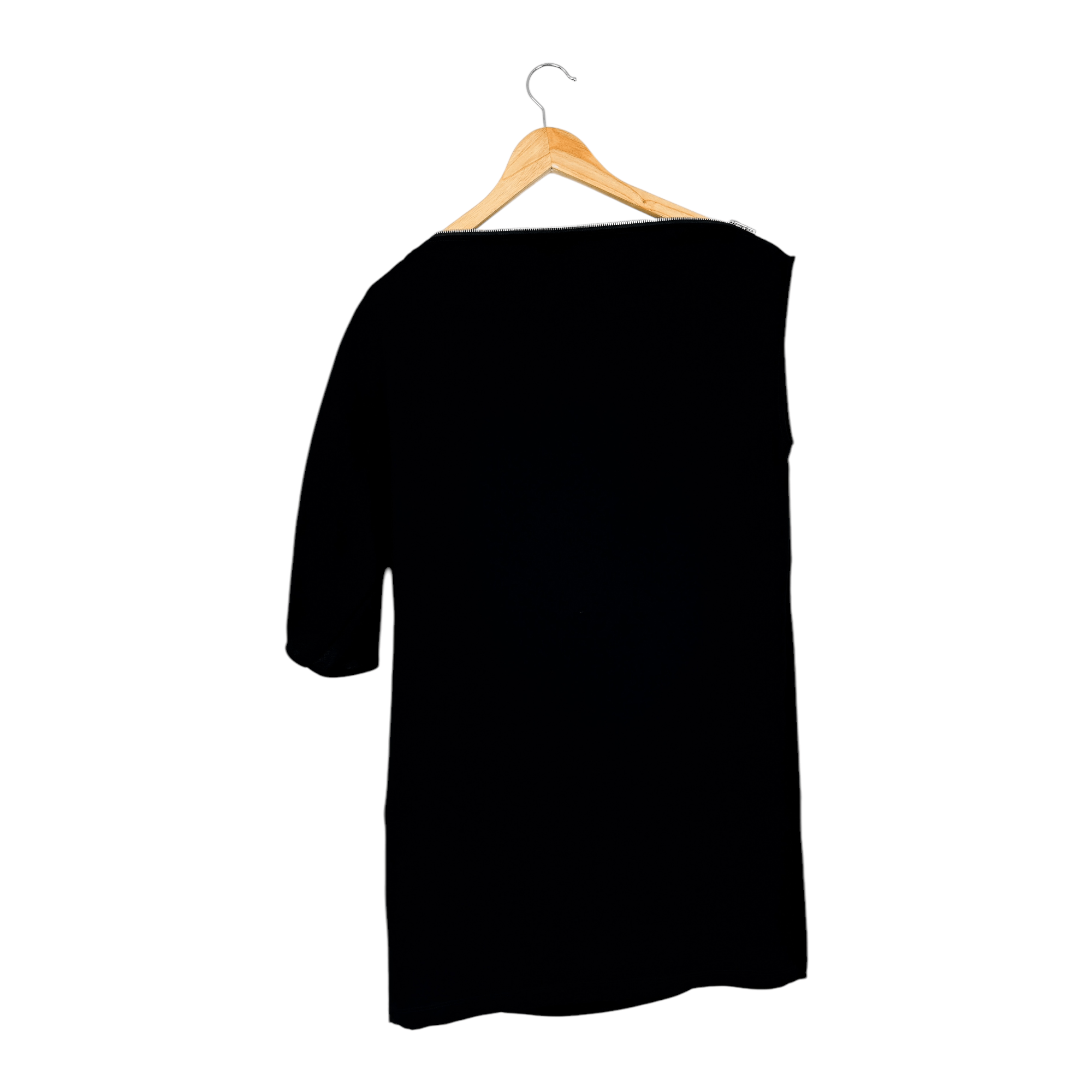 Alexander McQueen Alexander McQueen Black Zip Boat Neck Midi Dress Size S / US 4 / IT 40 - 2 Thumbnail
