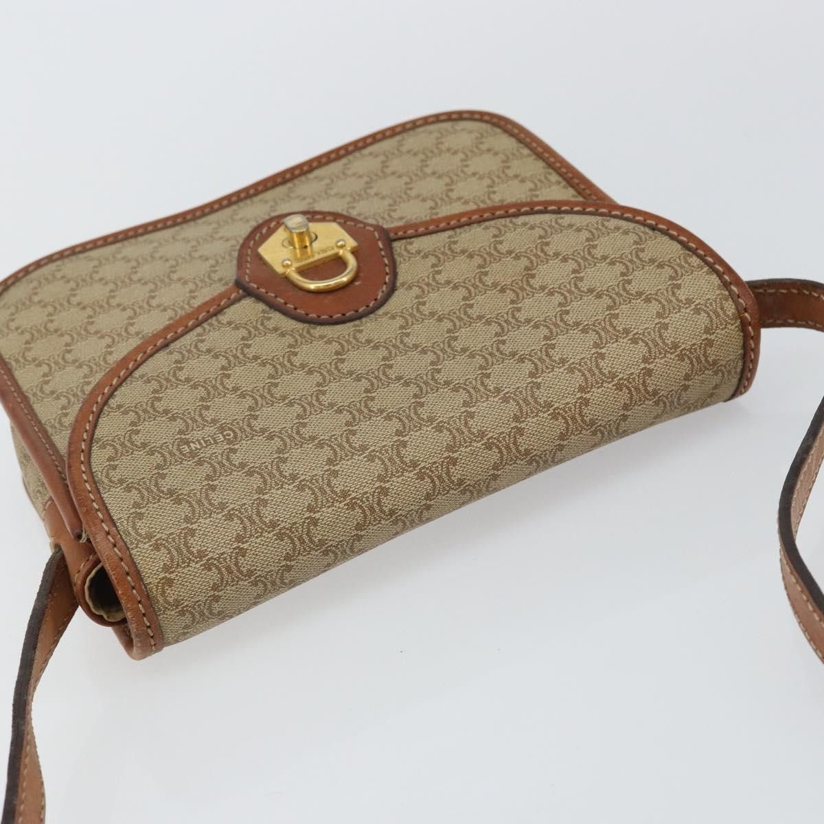 Celine CELINE Macadam Canvas Shoulder Bag Pvc Beige Gold Size ONE SIZE - 6 Thumbnail