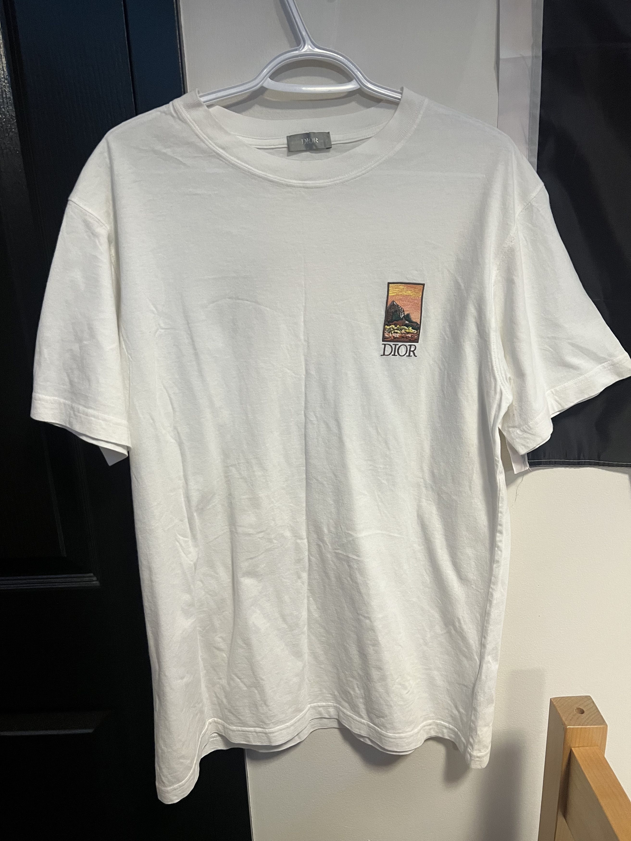 image of Diormount Zion Graphic Print Cotton Crew Neck T-Shirt in White, Men's (Size Small)