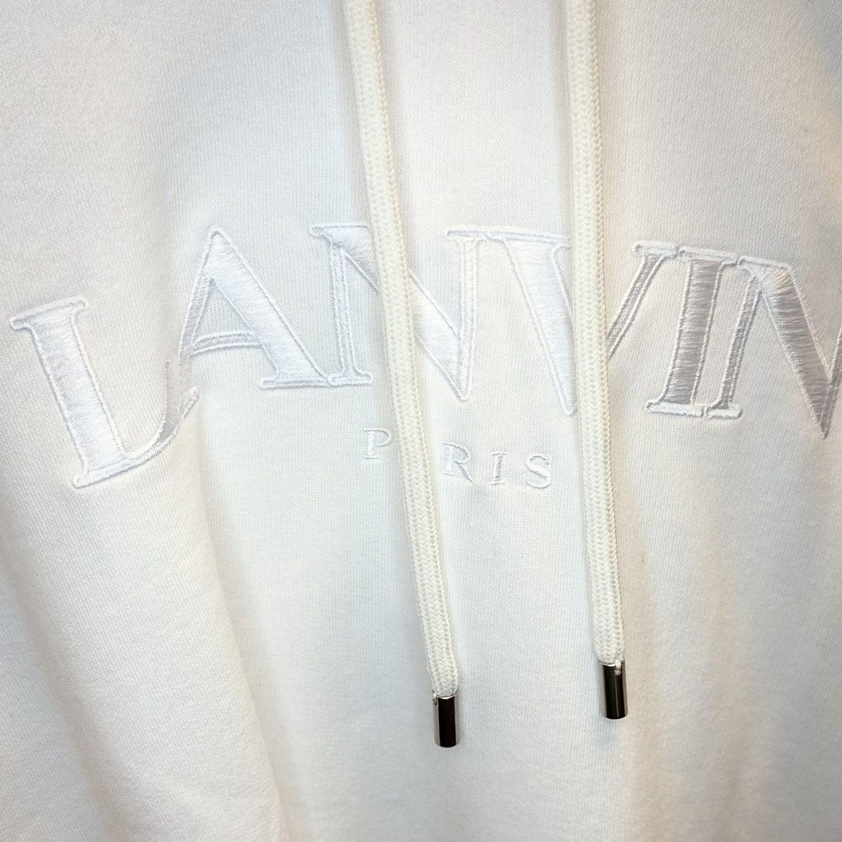 Lanvin Lanvin Embroidered Logo Hoodie White Size US XL / EU 56 / 4 - 2 Thumbnail