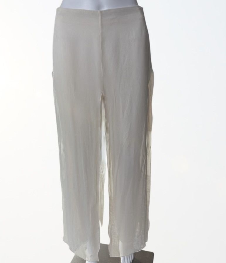 Other Valentina Kova Sheer Silk Resort Pants Ivory White Size 2 Size 26" / US 2 / IT 38 - 6 Thumbnail