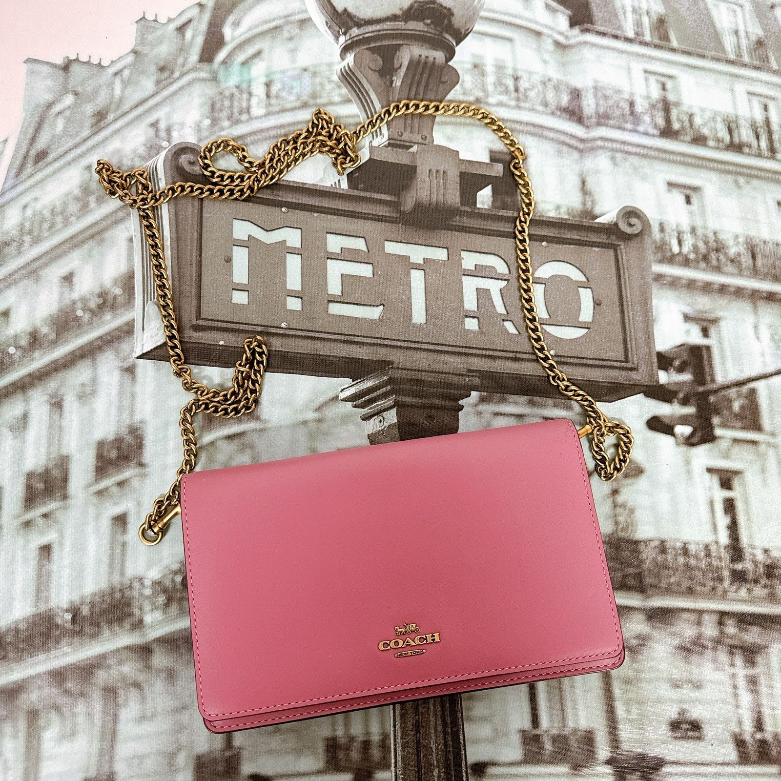 Coach Coach 27247 Callie Foldover Chain Clutch IN ROSE Size ONE SIZE - 5 Thumbnail