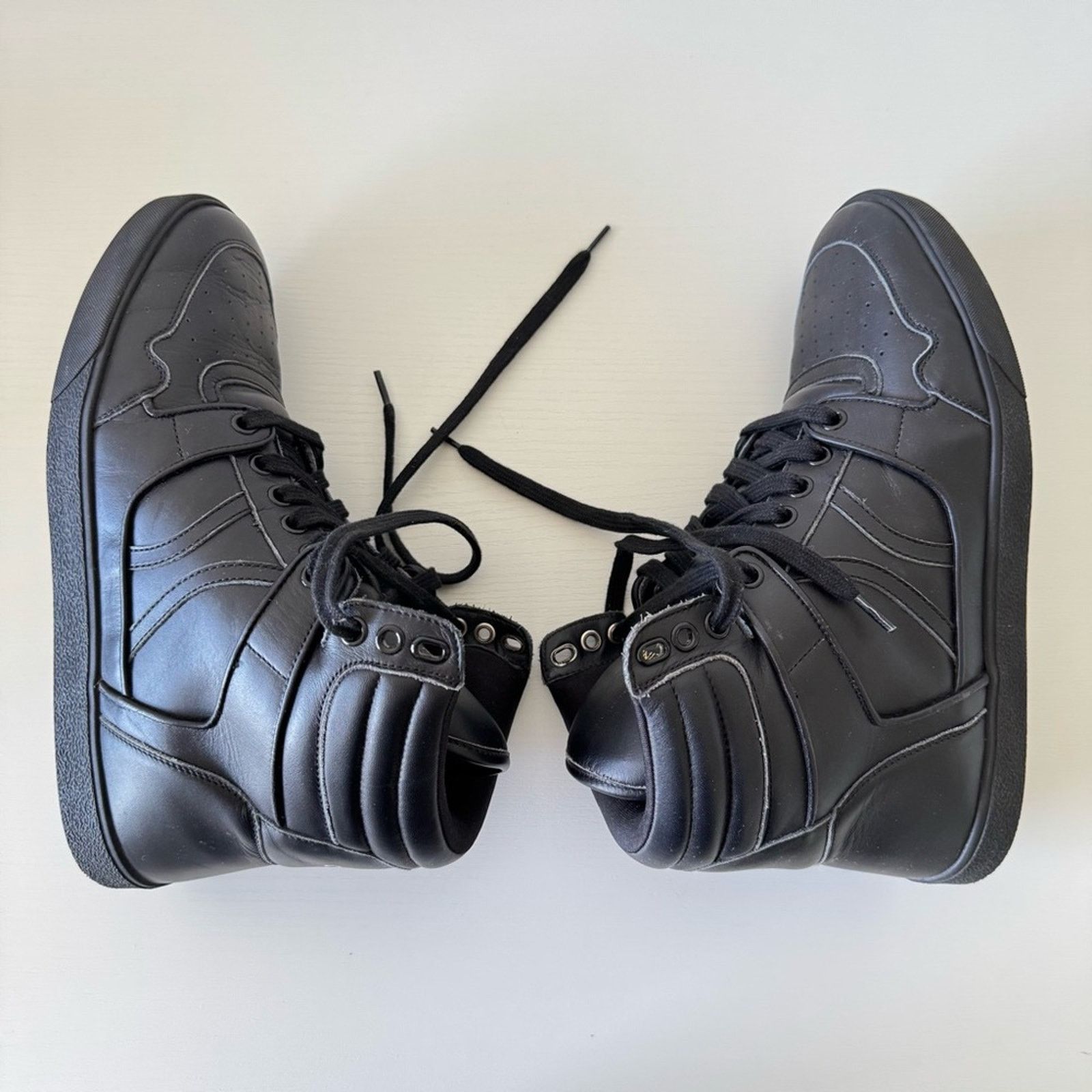 Celine CELINE Black Leather High-Top Sneakers – Size 40, Like New! Size US 7 / EU 40 - 5 Thumbnail