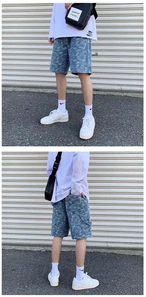 Japanese Brand Honoka x Reia Flower denim shorts embroidered pants Size US 32 / EU 48 - 3 Thumbnail