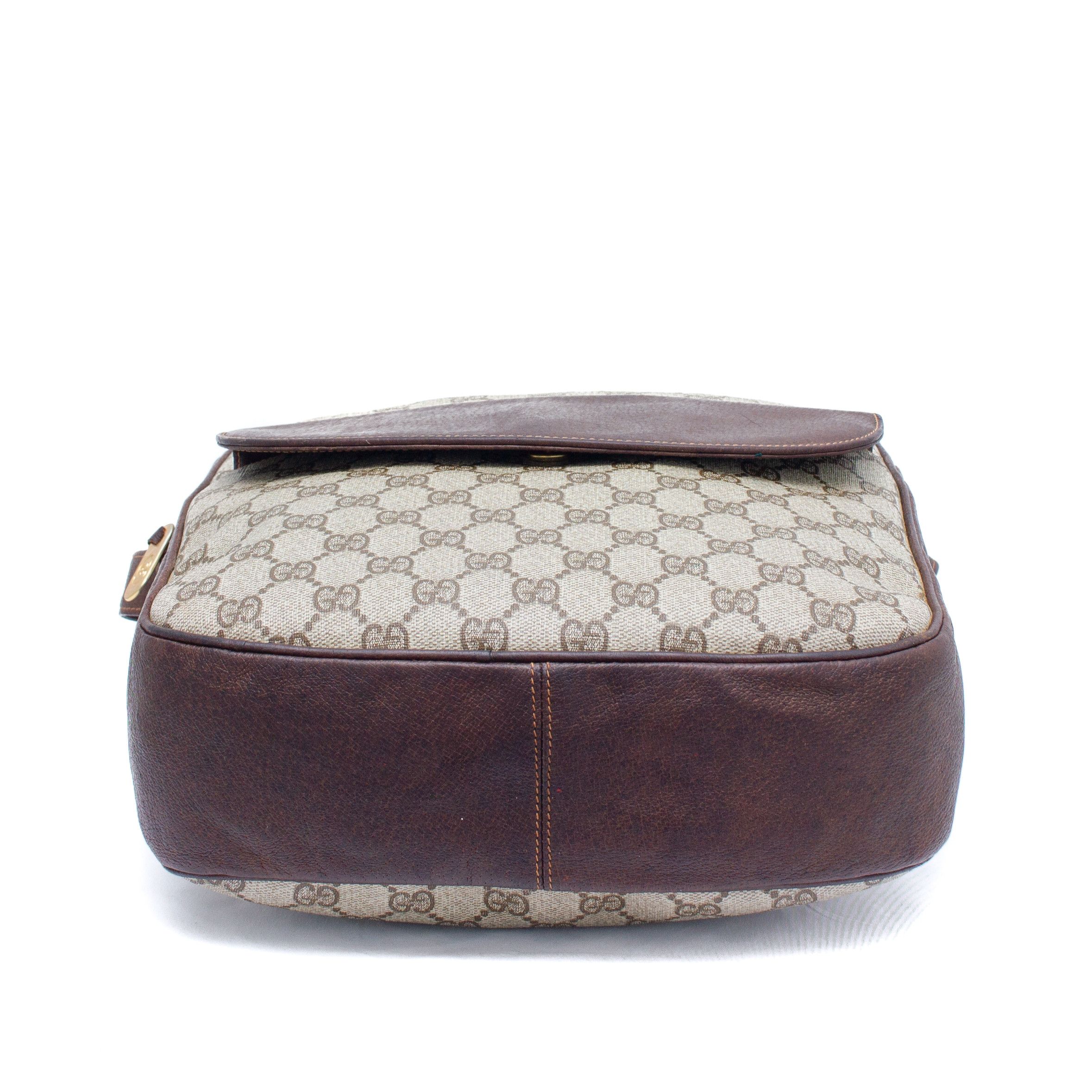 Gucci × Vintage VTG Gucci Brown GG Supreme Canvas and Leather Crossbody Bag Size ONE SIZE - 8 Thumbnail