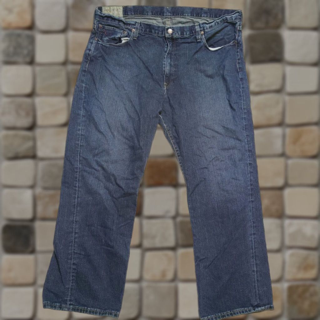 Polo Ralph Lauren VINTAGE Polo Ralph Lauren Jeans Mens 42W x 30L Blue Denim Bootcut Mid Rise 5-Pocket Logo 90s Mens Jeans Size US XL / EU 56 / 4 - 1 Thumbnail