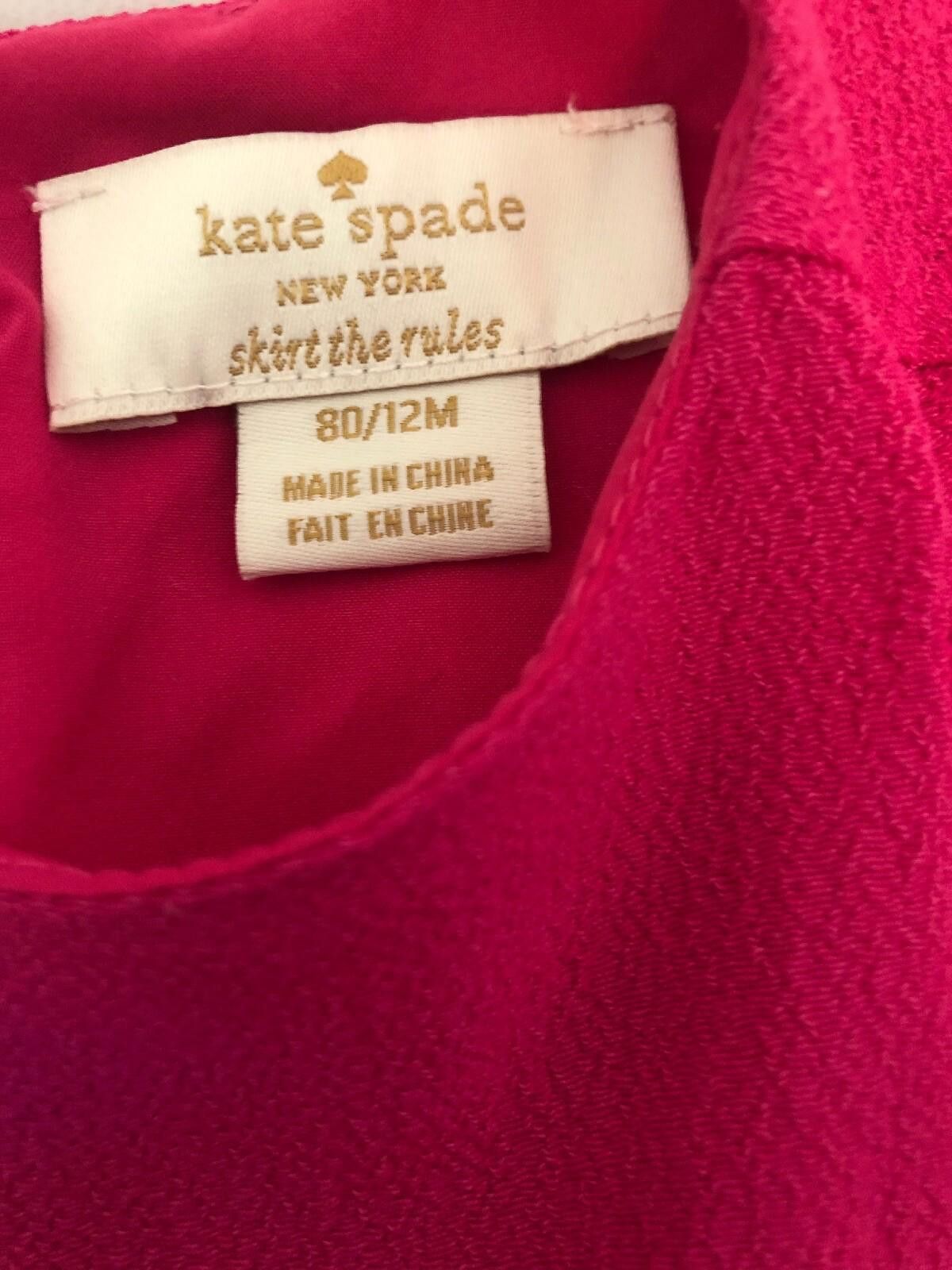 Designer Kate Spade Baby Girls Hot Pink Dress Size 12 Months Size ONE SIZE - 3 Thumbnail
