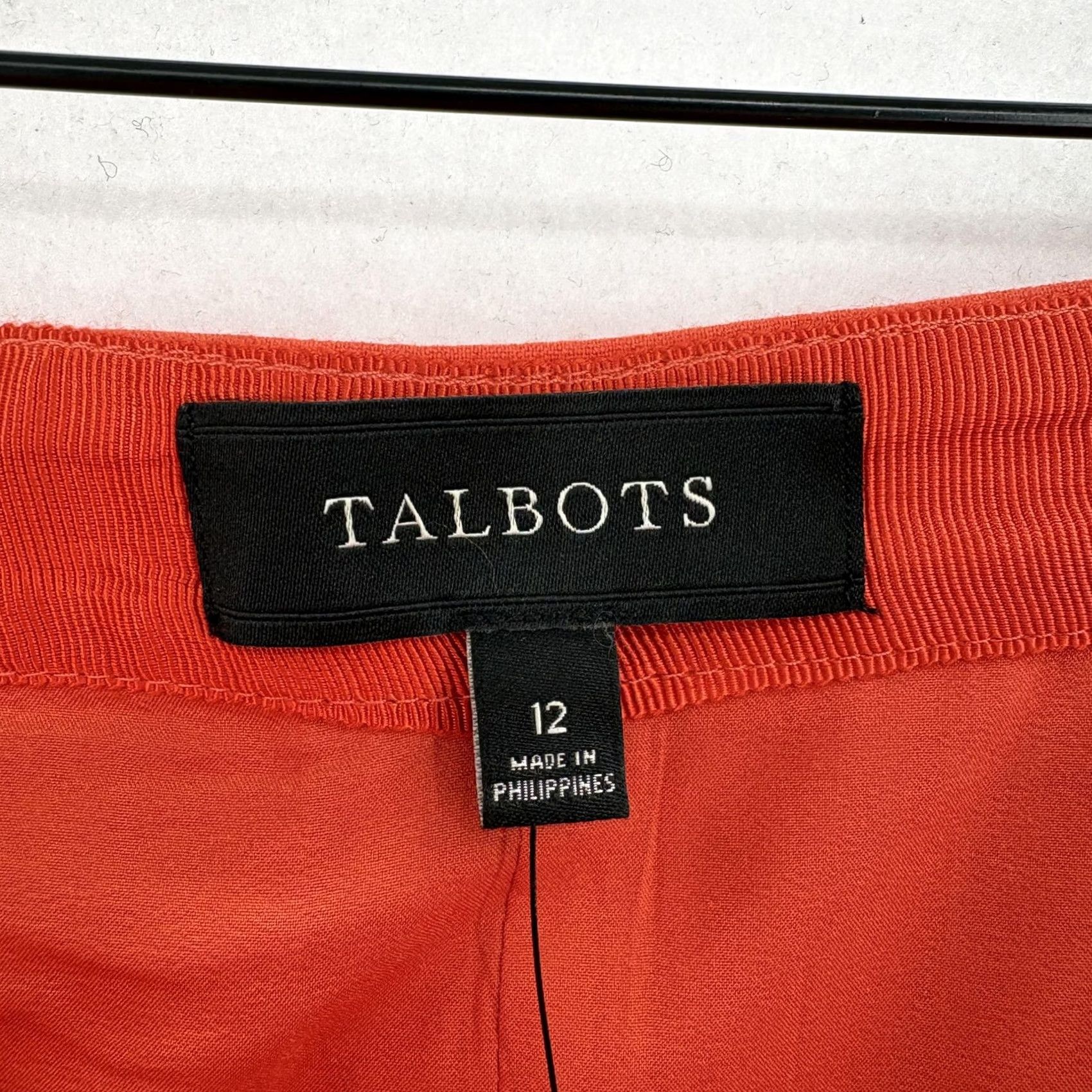 Talbots Talbots Skirt Womens 12 Orange Zip Front Pencil Lined Stretch Workwear Career Size 34" / US 12 / IT 48 - 3 Thumbnail
