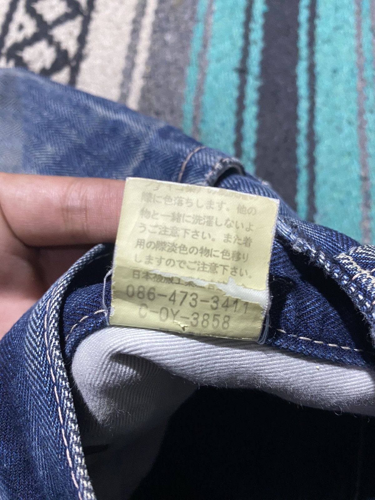 If Six Was Nine 2000s Johnbull Kojima Japan - Lace Up Spiral Cut Denim Pants Size US 31 - 9 Thumbnail