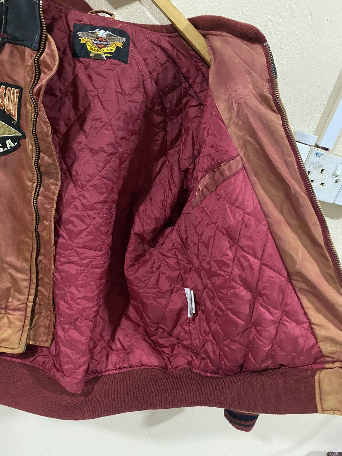 Harley Davidson Harley Davidson 90s Sunfaded Bombers Leather Trim Size US L / EU 52-54 / 3 - 4 Thumbnail