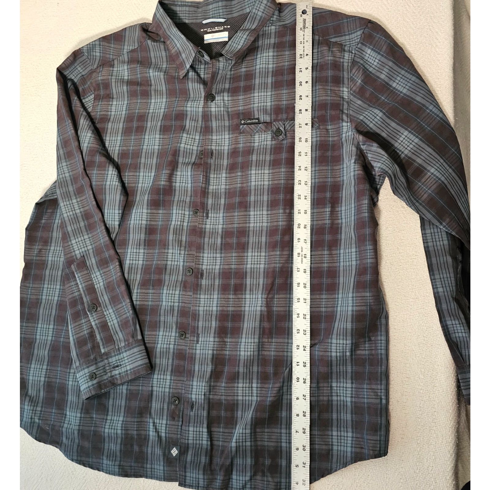 Vintage Columbia Men's Shirt 2XL Omni-Shade Long Sleeve Green Plaid Mens Size US XXL / EU 58 / 5 - 5 Thumbnail