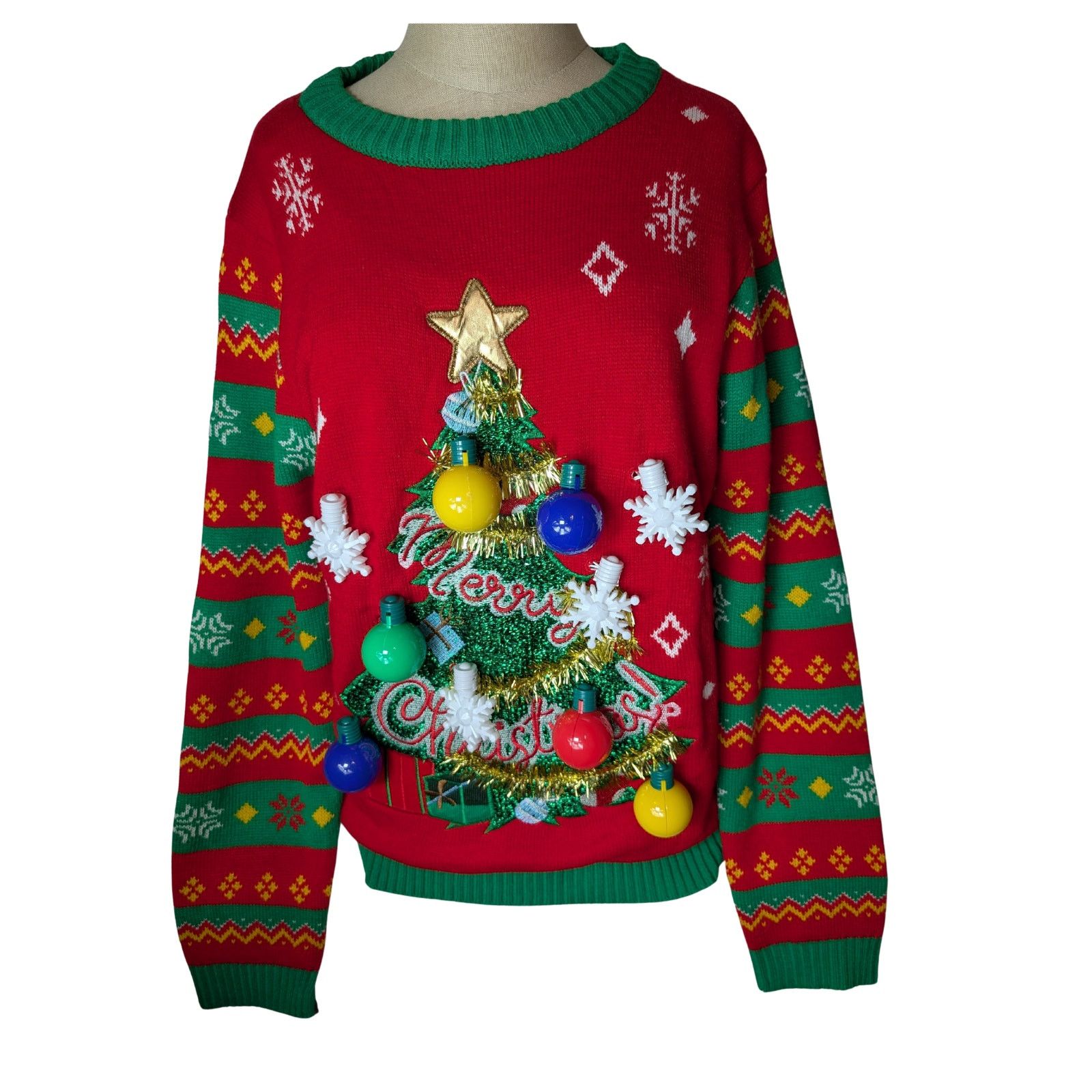Unknown London Giggling Get Up Light Up Christmas Sweater L Like New Size L / US 10 / IT 46 - 1 Thumbnail