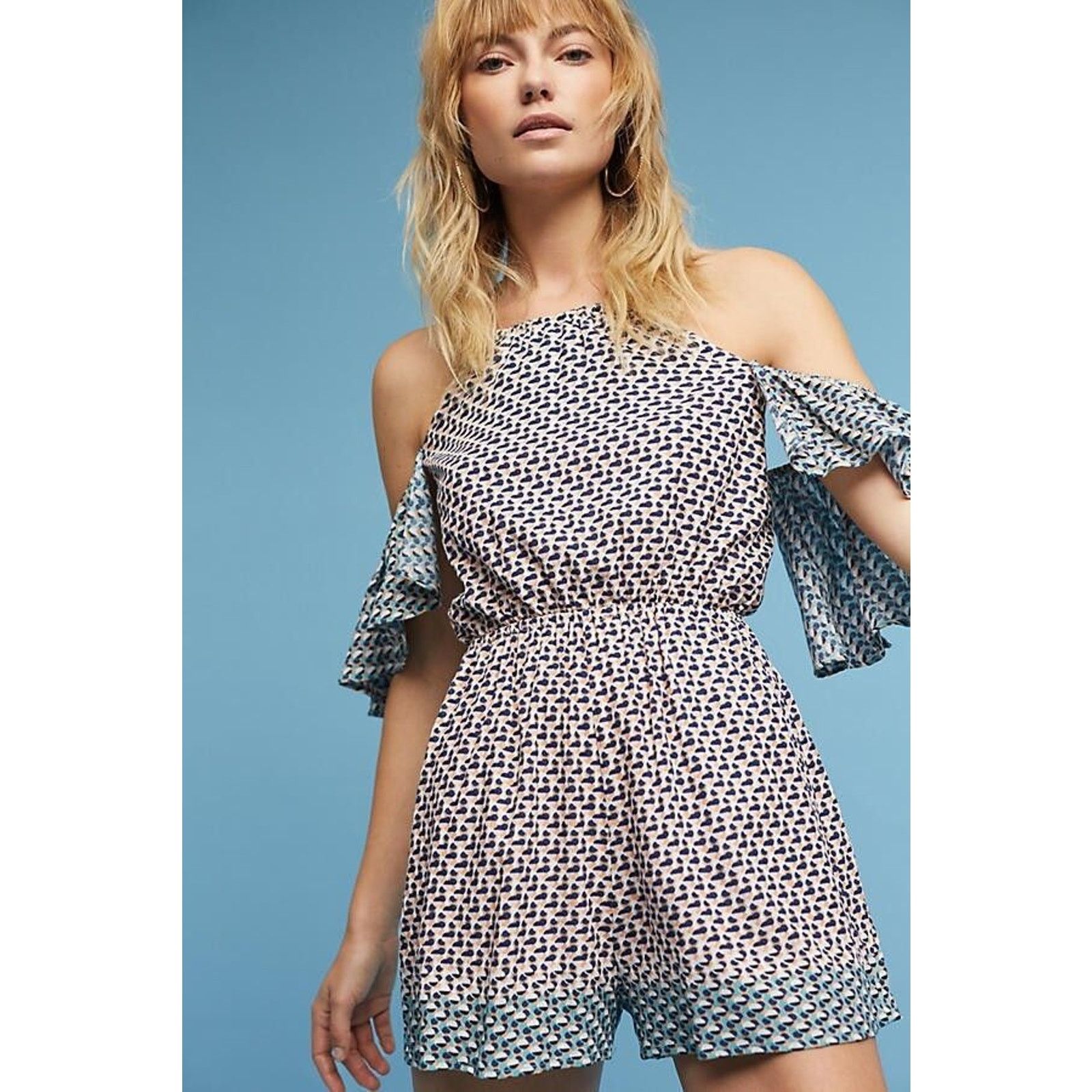 Anthropologie New Anthropologie Madalenna Open-Shoulder Romper Elevenses Size 28" / US 6 / IT 42 - 1 Thumbnail